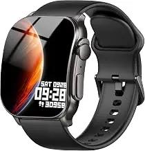 Smart Watch, 2.01" AMOLED Curved Display Fitness Tracker with Answer/Make Calls, Fitness Watch with Fitness and Sleep Trackers, Heart Rate Monitor, Always-On Display, Water Resistant, for Android iOS