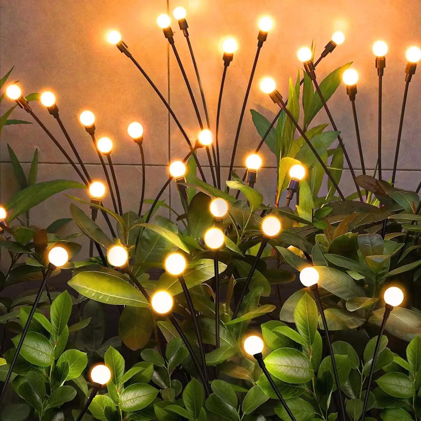 NBQQ Solar Garden Lights Outdoor, 4 Pack Swaying Light Waterproof Solar Lights Outdoor for Yard Pathway Patio, Swaying Lawn Decor as Gardening Gifts for Women Holiday