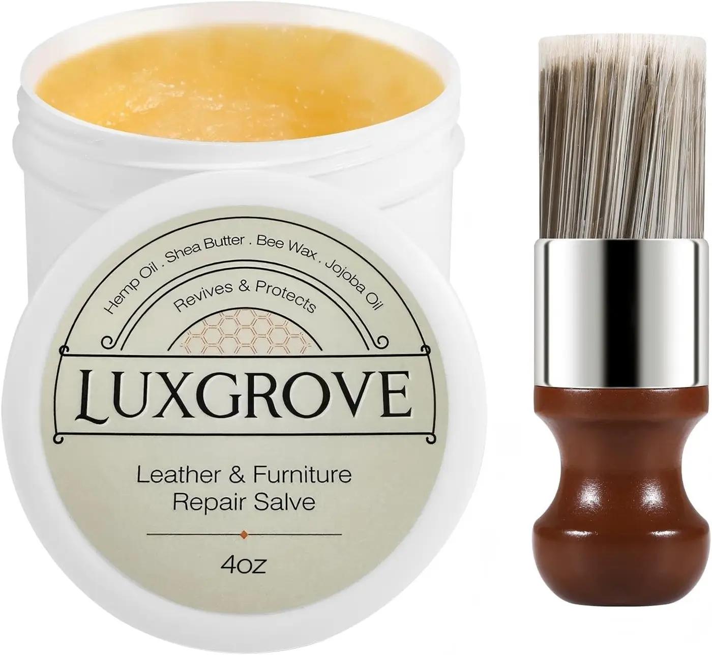 LUXGROVE® Leather &amp; Furniture Repair Salve- Polisher, Leather Cleaner &amp; Conditioner to Soften, Protect &amp; Restore Leathercraft, Leathers Soap for Car Seat, Couch, Shoe, Purse, Boot &amp; Saddles - 4oz