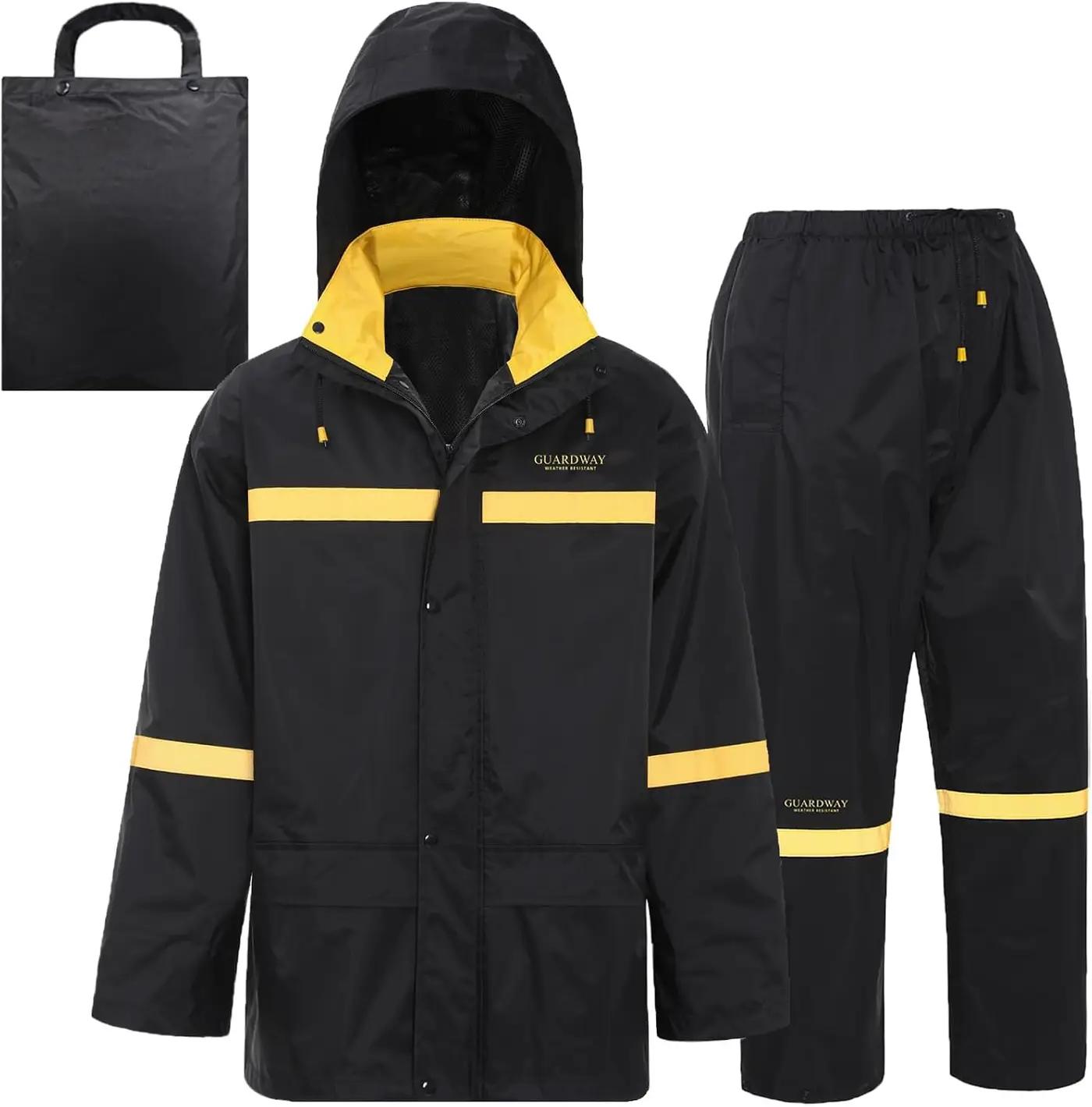 Rain Suits for Men Waterproof Hooded Jacket and Pants Breathable Rain Coats Rain Gear for Outdoor Activity and Work