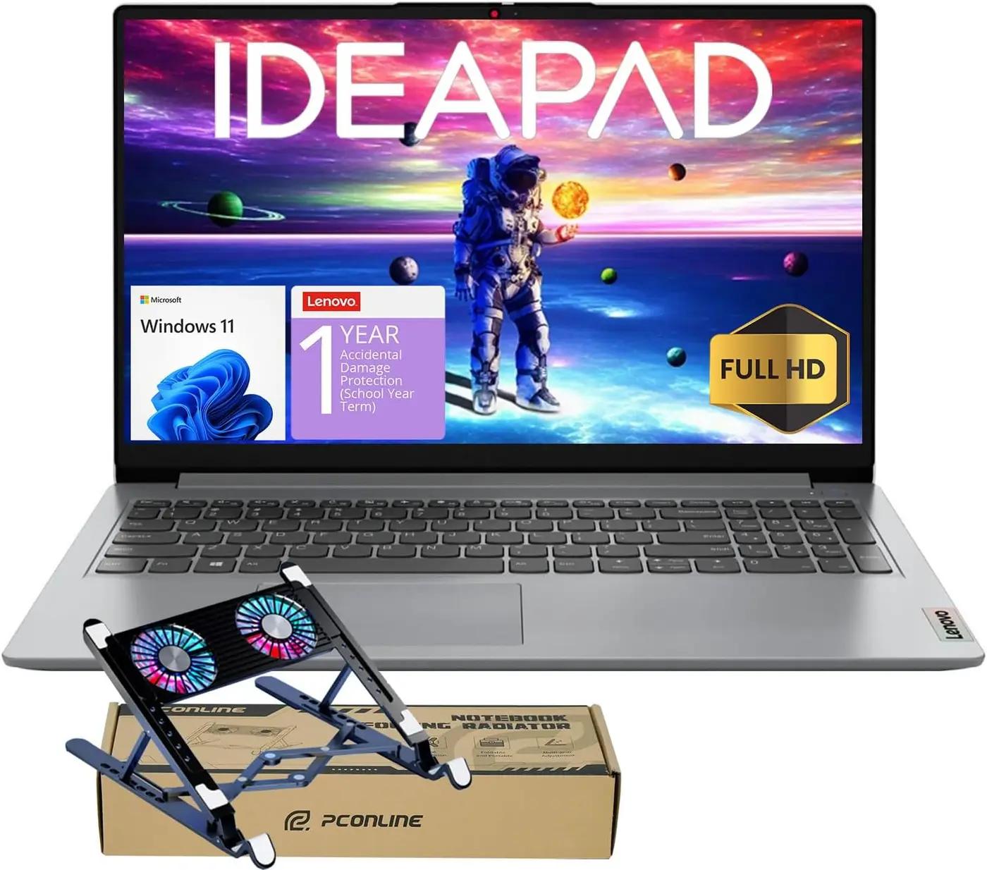Lenovo IdeaPad 2025 Laptop, 15.6” FHD Anti-Glare, Intel 4-Core CPU, 12GB RAM, 512GB SSD, Wi-Fi 6, 10HR Battery, Win11, 1 Yr ADP + Office 365 w/1TB Cloud Storage, Student &amp; Home Use, w/Cooler Bundle