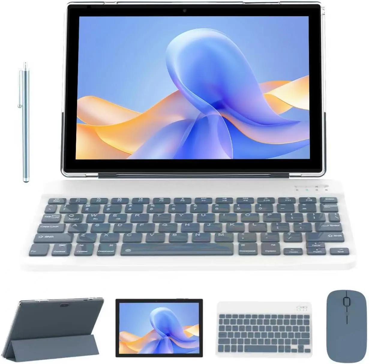 10 inch Tablet with Keyboard 2 in 1 Tablet Android 15 Tablets Include Case Mouse Stylus 6000mAh battery 8GB+32GB Support 1024GB Expandable 10.1" Tableta, 2MP+8MP Dual Camera WiFi-6 Bluetooth Tab PC