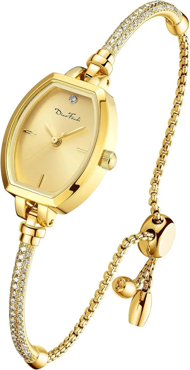 Diaofendi Petite Bracelet Watch for Women, Gifts for Girlfriend Diamond Dress Analog Watch Waterproof