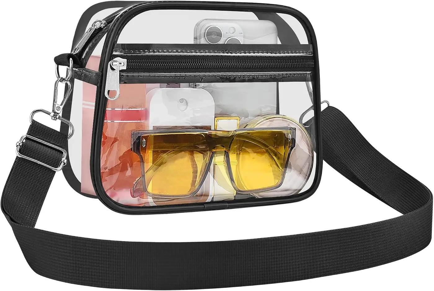 USPECLARE Clear Bag for Stadium Events Clear Sports Fan Handbags Purses with Adjustbale Strap for Concerts Festivals Game Day