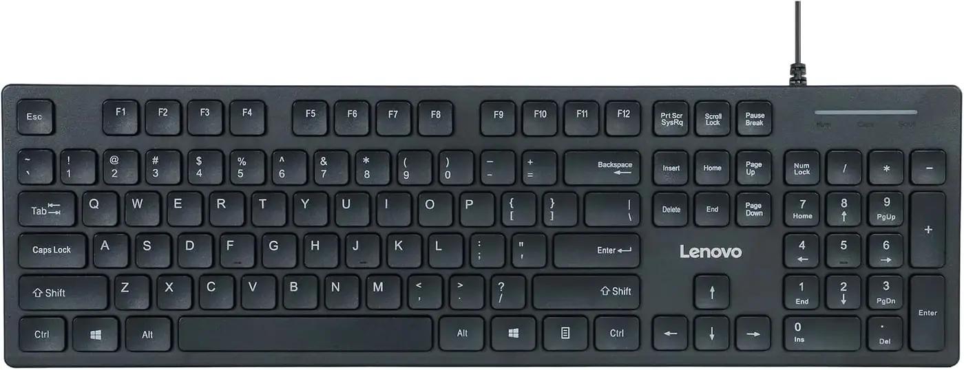 Lenovo 305 Wired USB-C Keyboard with Numeric Keypad, Full Size Keyboard, Slim Design, Black, USB-C Connectivity, Dedicated Function &amp; AI Keys, for Gaming PC, Laptop, Desktop, Tablet, Home Office