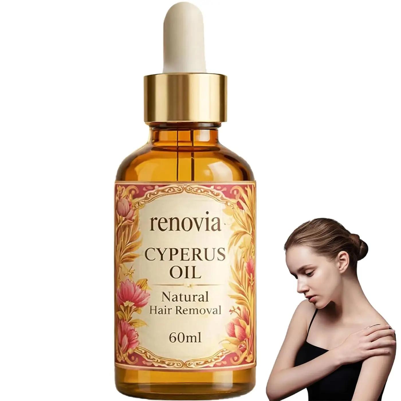 Renovia Cyperus Rotundus Oil for Hair Removal, 2026 New Cyperus Rotundus Oil - Moisturizing &amp; Soothing, Smooth Looking Skin, Renovia Hair Removal with Peppermint for All Skin Types (1pc)