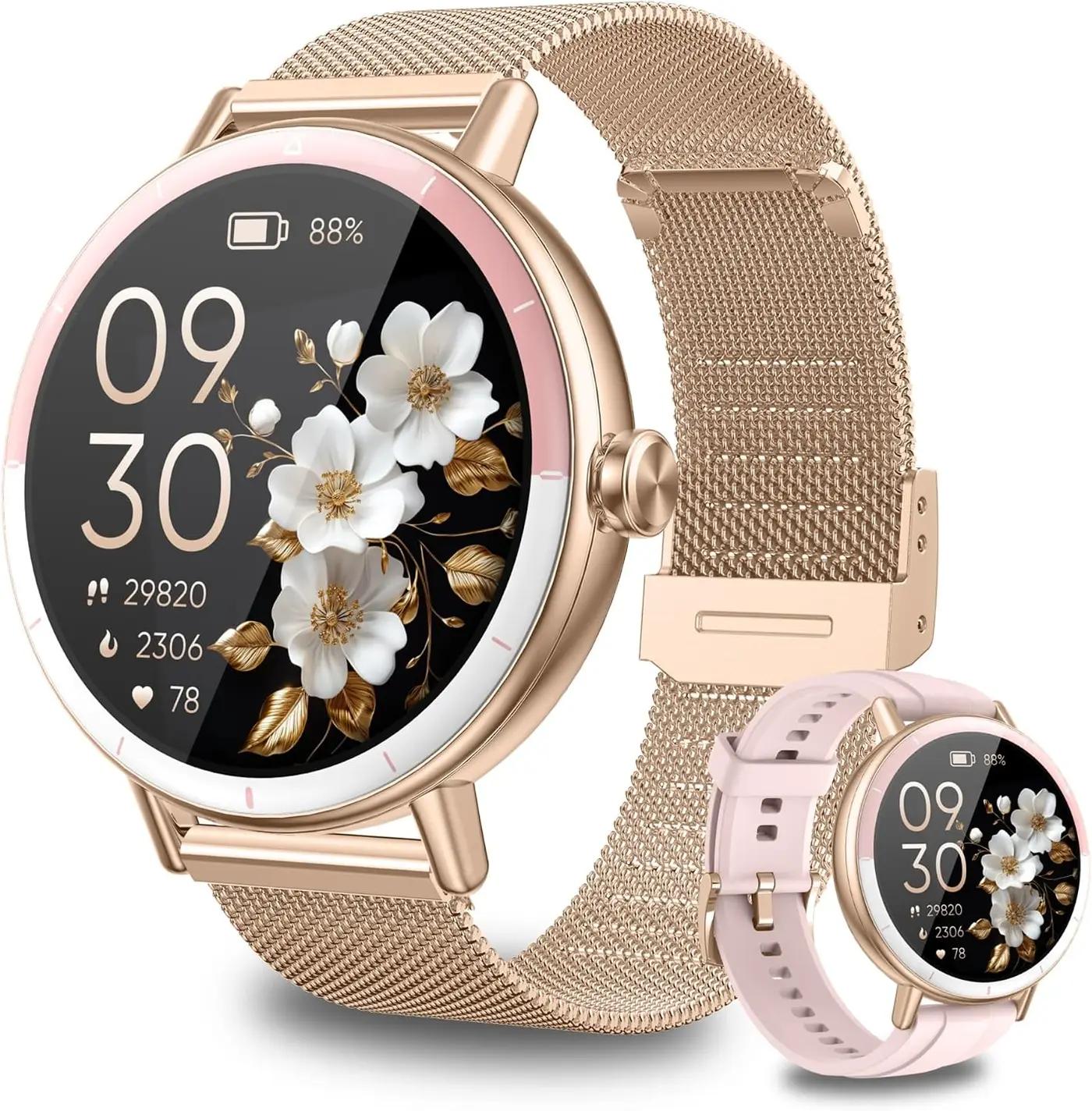 KEEPONFIT KEEPONFIT Smart Watches for Women Android/iPhone, IP68 Waterproof Fitness Tracker with Bluetooth Calls(Answer&amp;Make), Activity Pedometer/Heart Rate/SpO2 Monitor/100+ Sports Model
