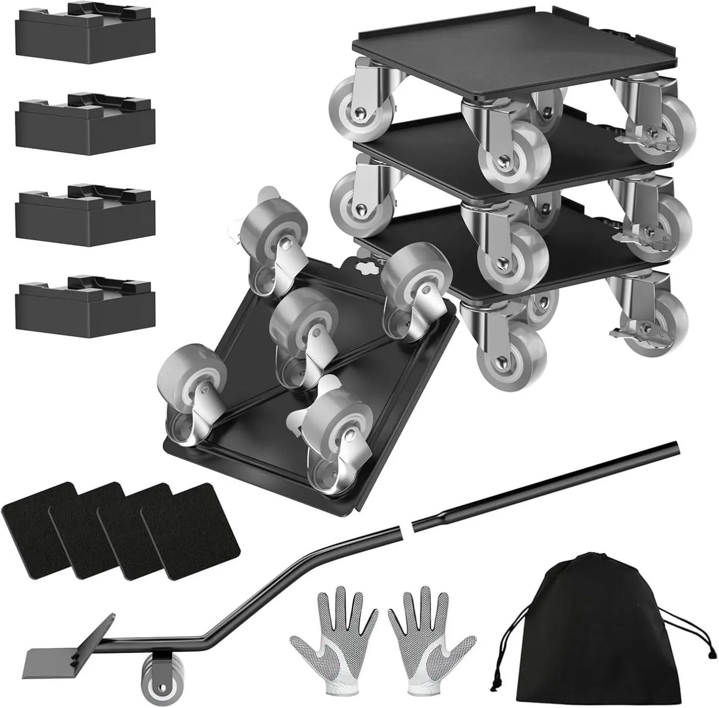 LOYAL TIGER 2000LBS Heavy Duty Furniture Dolly &amp; Mover - 6.4" Carbon Steel Panel with 5X 360° Wheels, Non-Slip Sliders &amp; Lifter for Sofa, Piano, Appliances (Gray) ClimeCo Certified