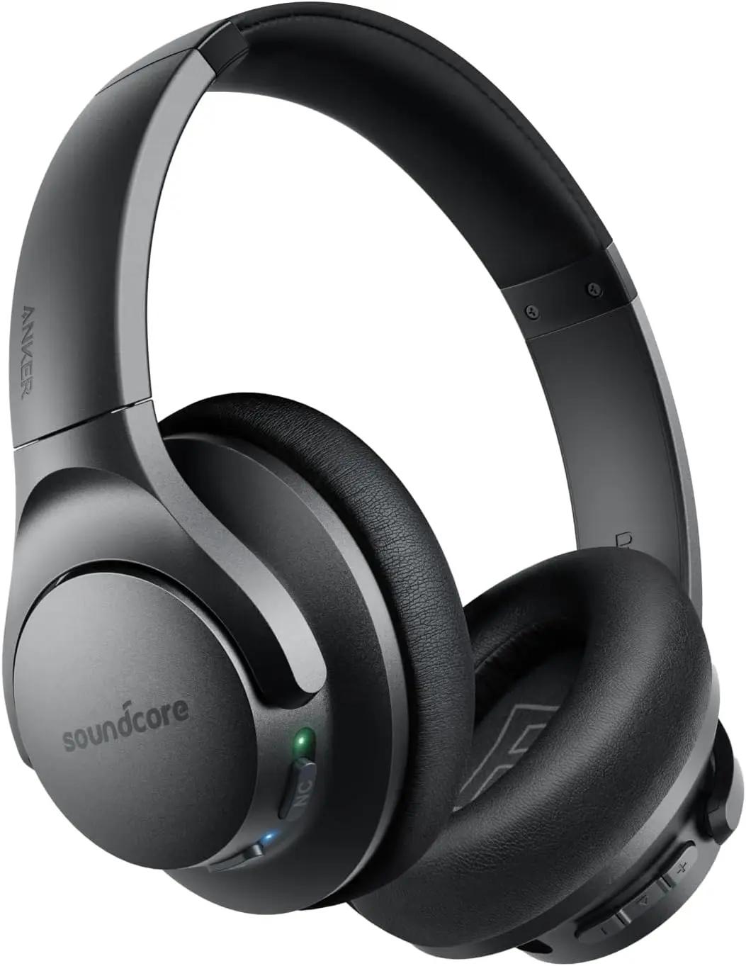 Soundcore Anker Life Q20 Hybrid Active Noise Cancelling Headphones, Wireless Over Ear Bluetooth Headphones, 60H Playtime, Hi-Res Audio, Deep Bass, Foam Ear Cups, Travel, Office, USB-C Charging TCO Certified