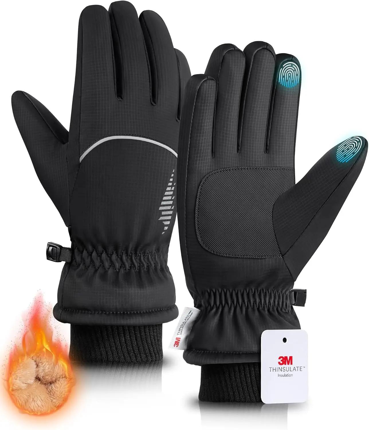 rivmount Winter Gloves with Waterproof/Touchscreen/Warm, Thermal Snow Glove for Cold Weather Running, Ski, Cycling, Women Men