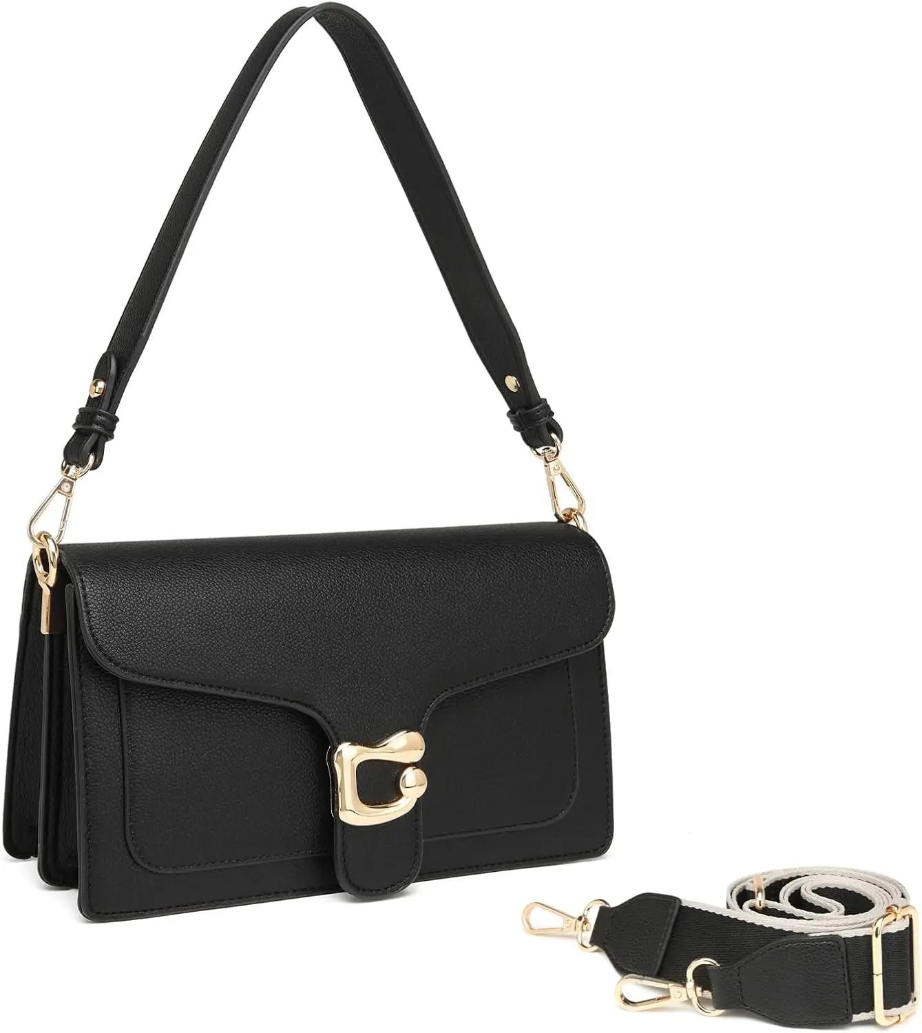 Travistar Crossbody Bags for Women Trendy - Small Cross Body Purse Shoulder Bag Leather Handbags Evening Clutch with 2 Straps