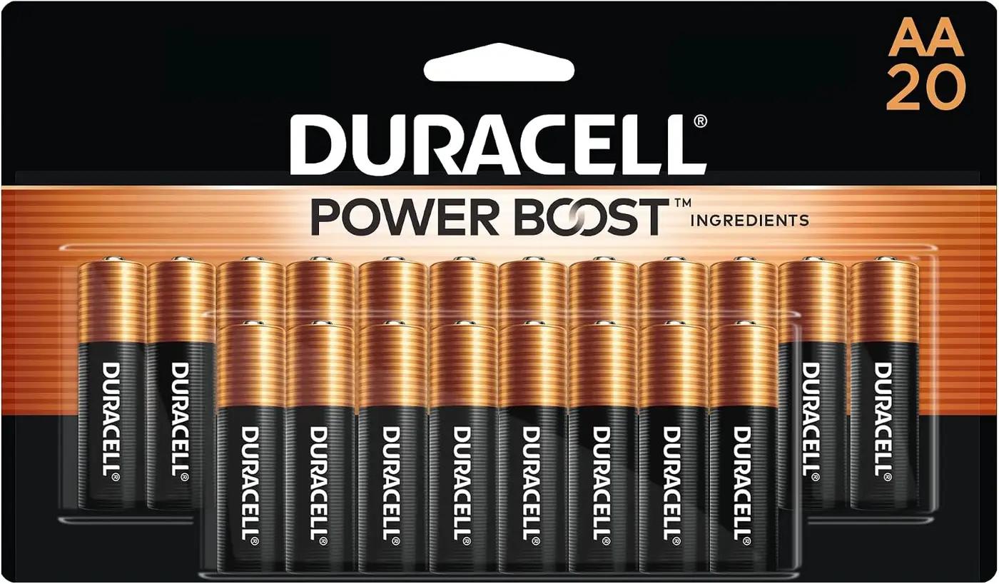 Duracell Coppertop AA Batteries with Power Boost Ingredients, 20 Count (Pack of 1) Double A Battery with Long-lasting Power, Alkaline AA Battery for Household and Office Devices