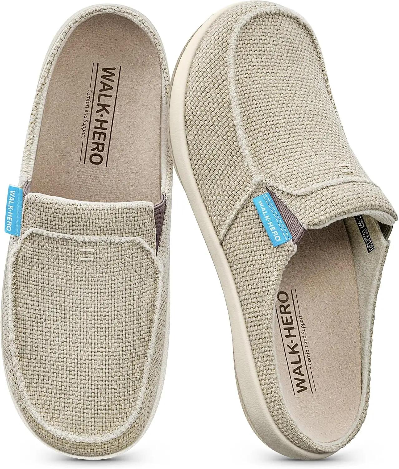 Womens Slippers with Arch Support, Walkhero House Orthopedic Slippers for Women with Suede Insole and Velvet Lining, Slip on Clog Indoor Outdoor House Shoes with Anti-Skid Rubber Sole