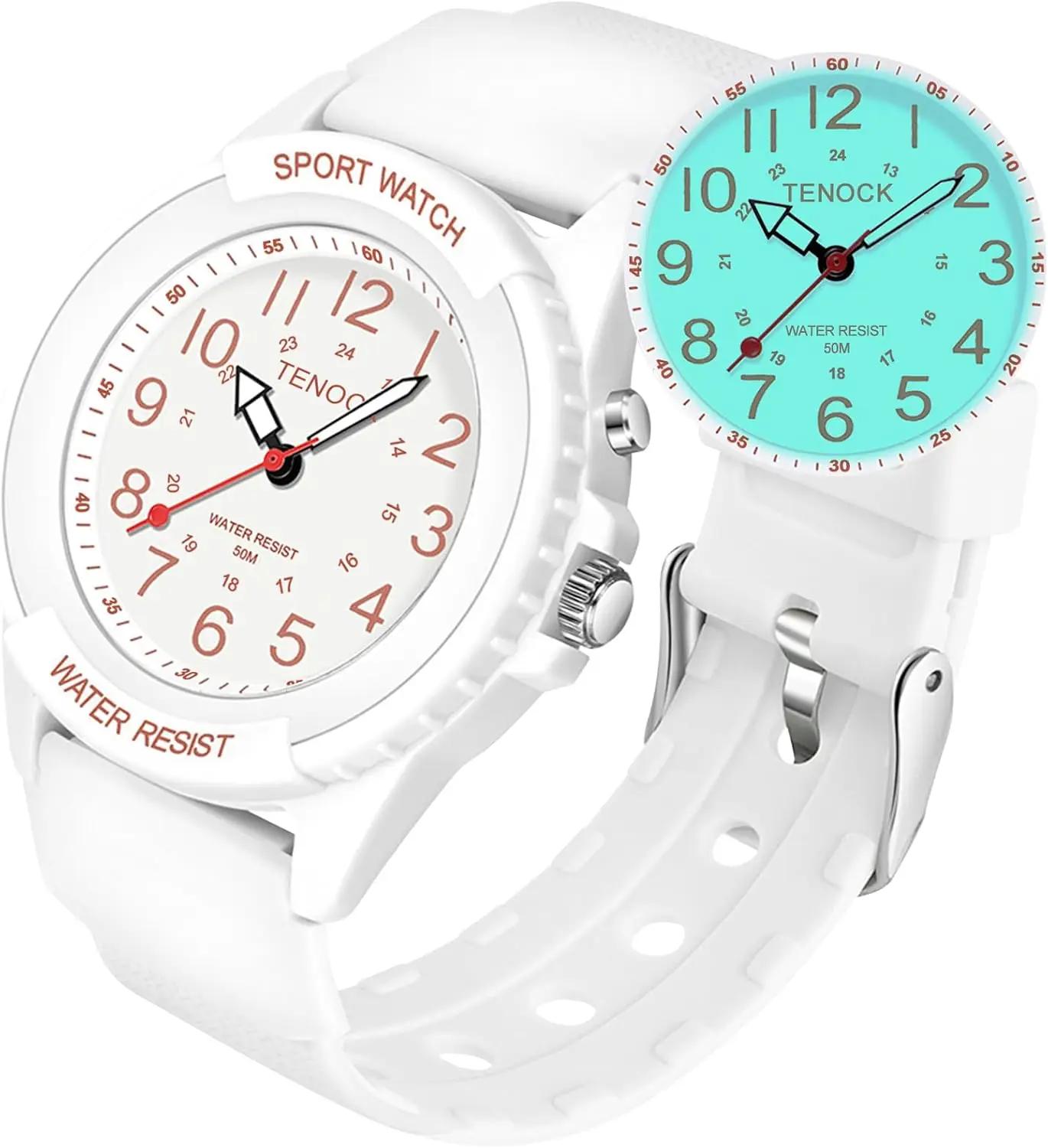 TENOCK Waterproof Nurse Watch for Medical Professionals Students Women Men, Night Light, 12/24 Hour Military Time Easy to Read Dial, Second Hand Watch for Nursing Day Gifts
