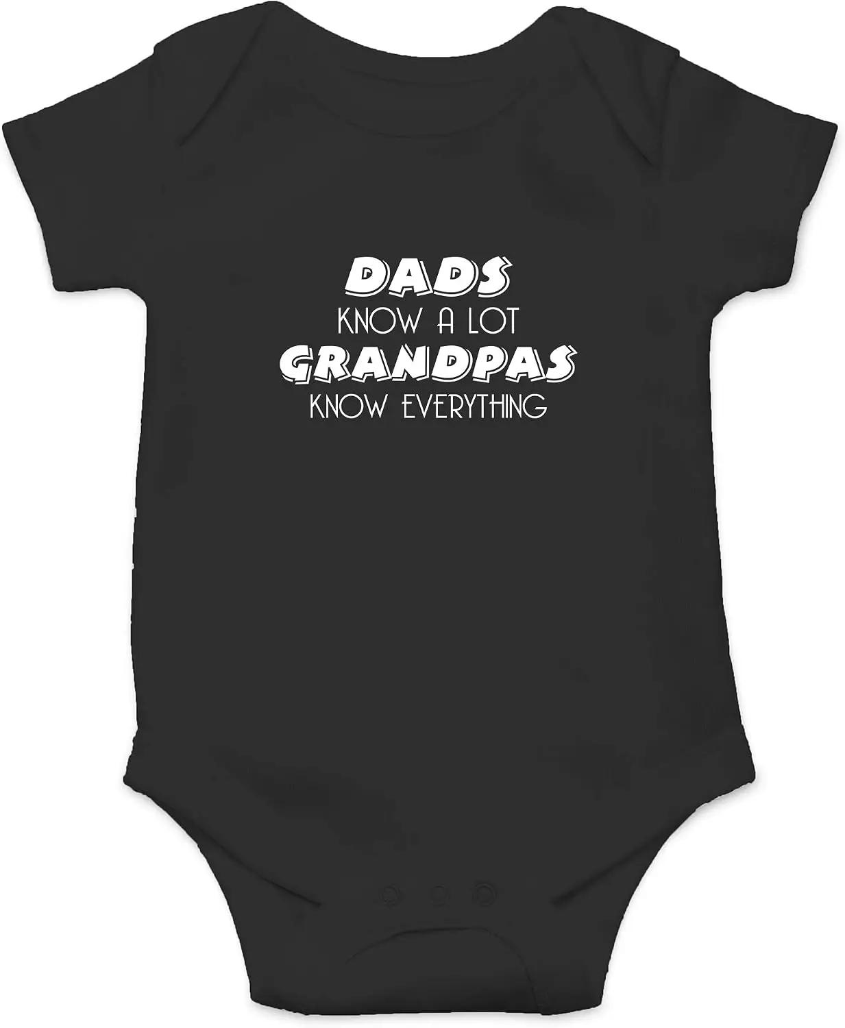 AW Fashions Dads Know A Lot, Grandpas Know Everything Baby Bodysuit Newborn Clothes Cute Boy Outfits