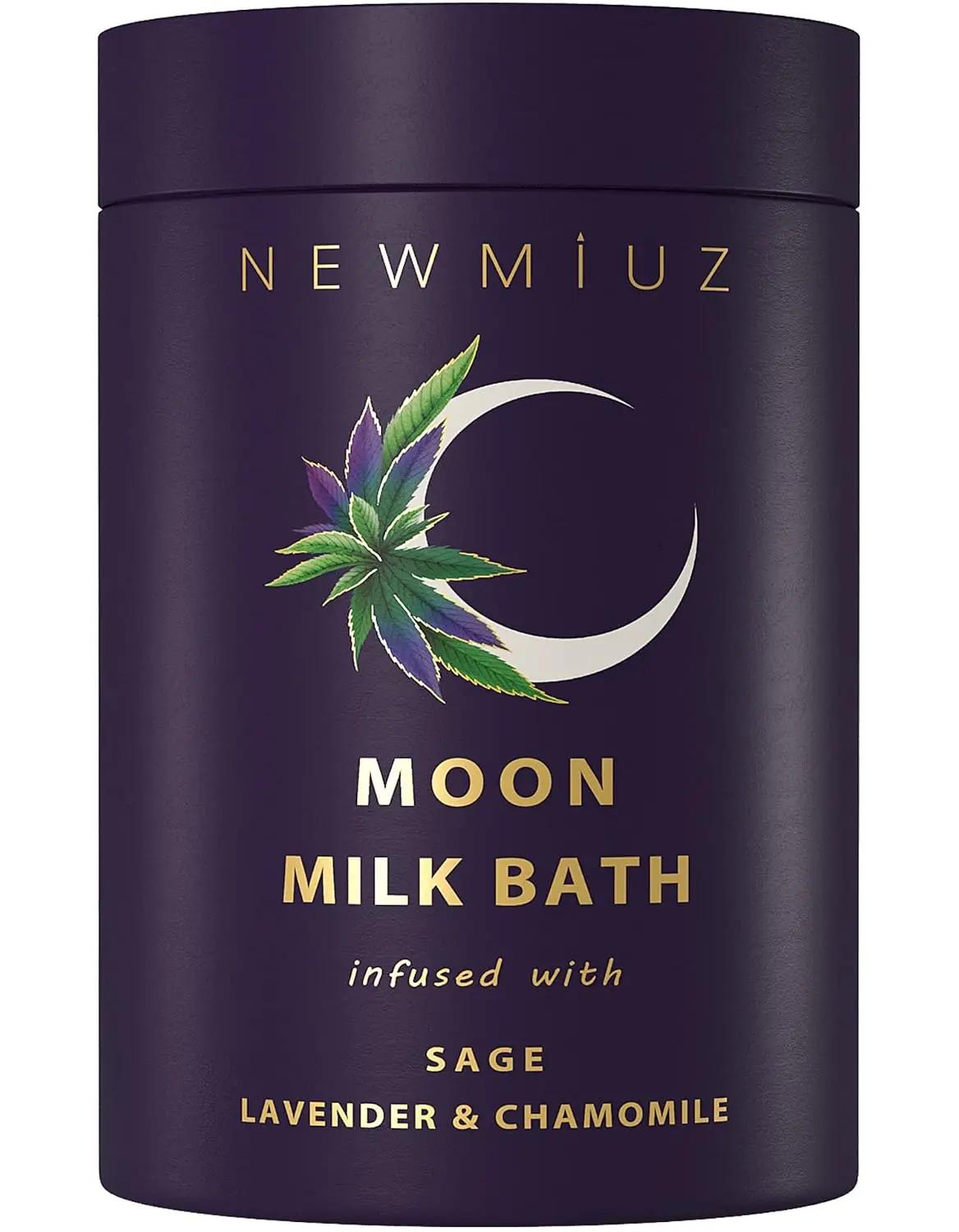 Cleansing Sage Moon Milk Bath Soak - Lavender Chamomile - Moisturize &amp; Soften Skin Spiritual Stress Relief Gifts for Women Destress Luxury Spa Bath Salt Powder Birthday Perfect Stocking Stuffers