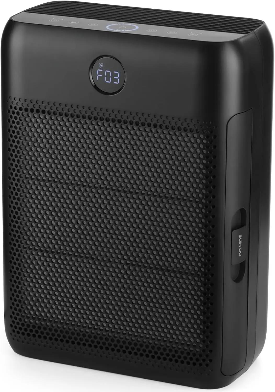 Slevoo Air Purifier for Home Large Room, H13 True HEPA Filter Air Purifiers &amp; 3 × pre-filters for Bedroom,Office,Living Room,Covers Up to 1991.3 ft²,CADR 326m³/h (Black)