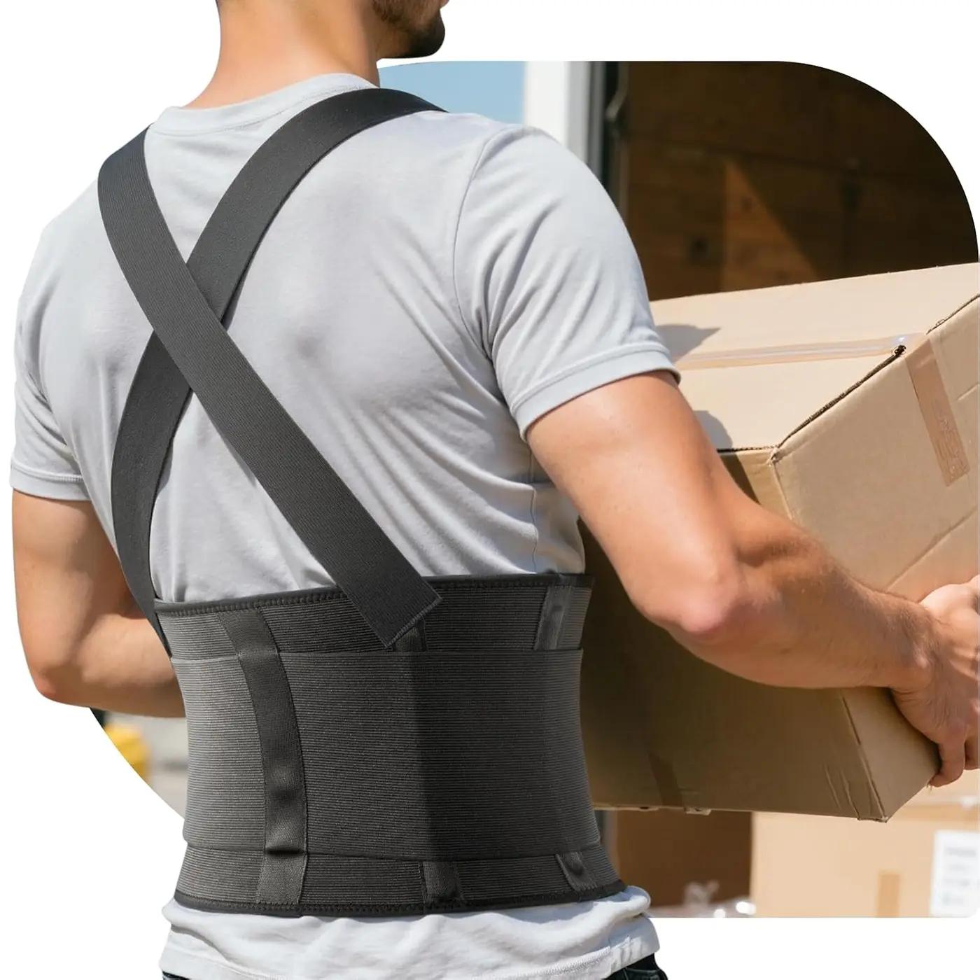Work Back Brace for Men &amp; Women, Adjustable Lower Back Support Belt for Sciatica, Herniated Disc, Pain Relief, Moving Construction Warehouse Heavy Lifting Safety &amp; Protection (Black, X-Large)