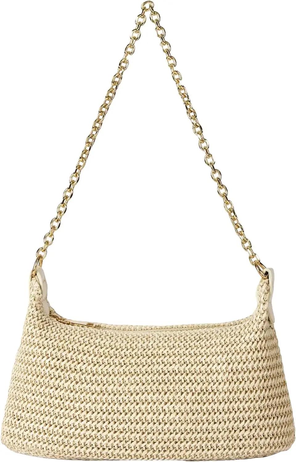Verdusa Women's Straw Woven Shoulder Bag Tote Handbag Summer Beach Purse Vacation Bags