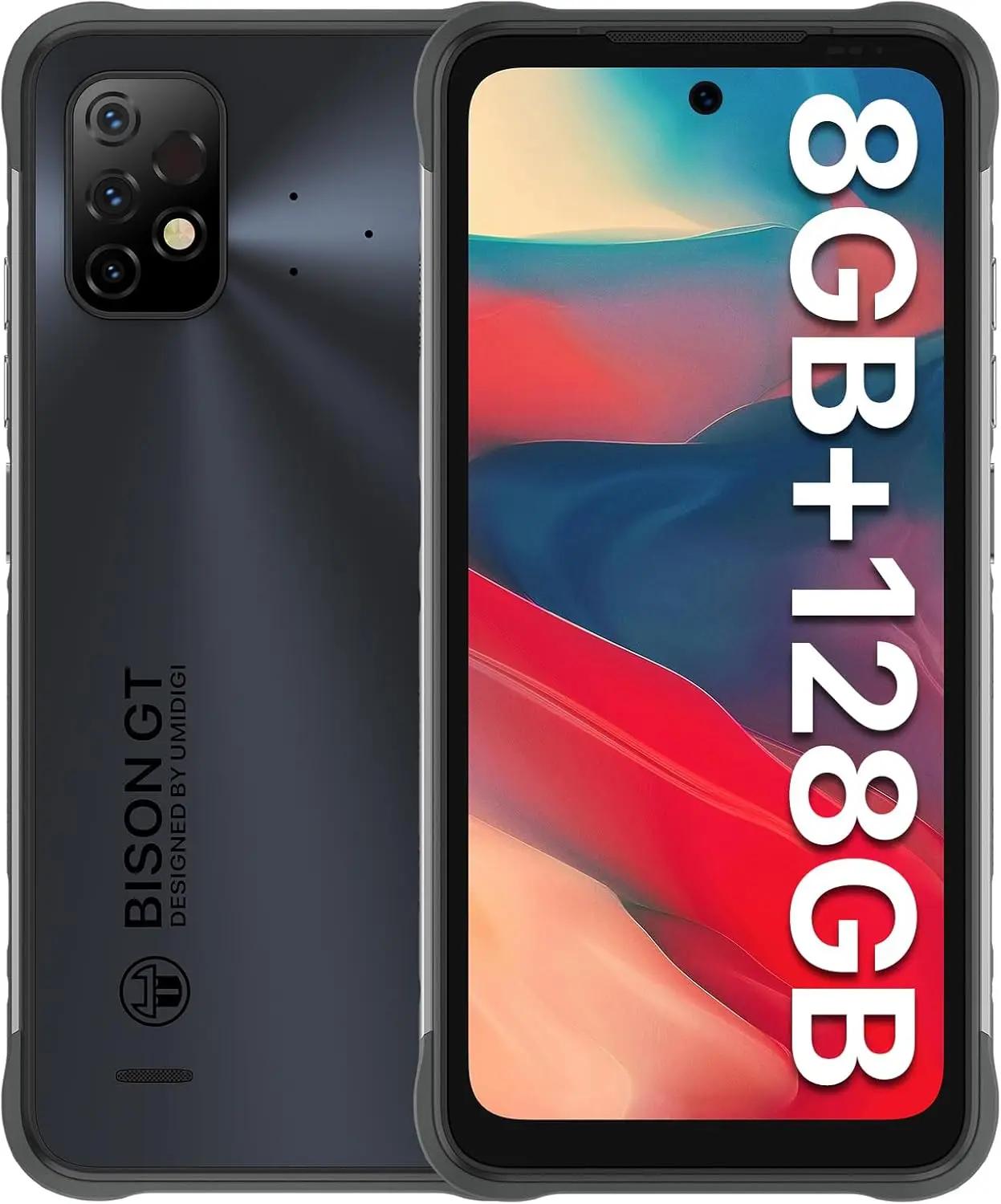 UMIDIGI Rugged Unlocked Smartphone, 6150mAh Battery, Bison GT2 8GB+128GB, 6.5"+FHD, G95 Octa-core, 64MP Triple Camera, NFC, 18W Fast Charge, IP68 &amp; IP69K Waterproof Unlocked Cell Phone