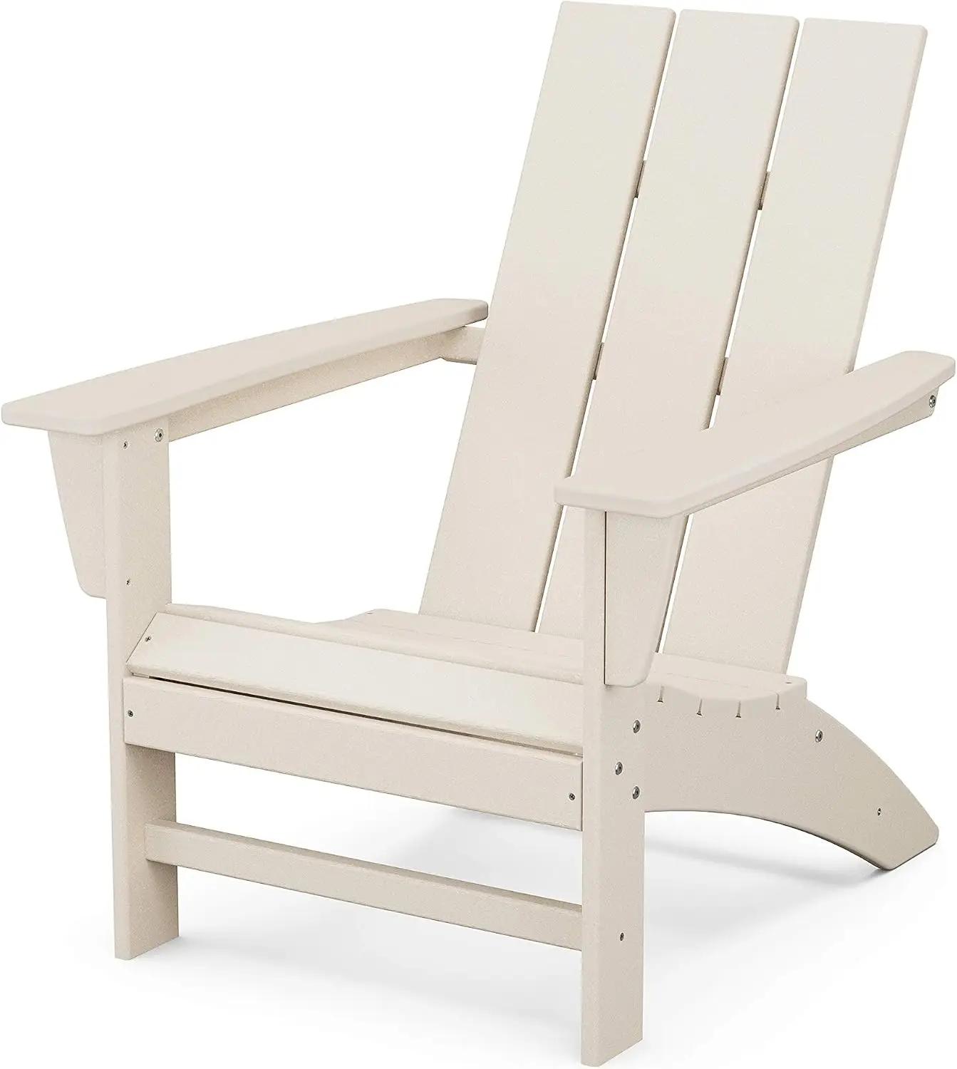 POLYWOOD Modern Adirondack Chair – All-Weather Outdoor Lawn Adirondack Chairs – HDPE, Fade-Resistant &amp; Durable Outdoor Furniture – For Patio, Deck &amp; Fire Pit Chairs – Sand