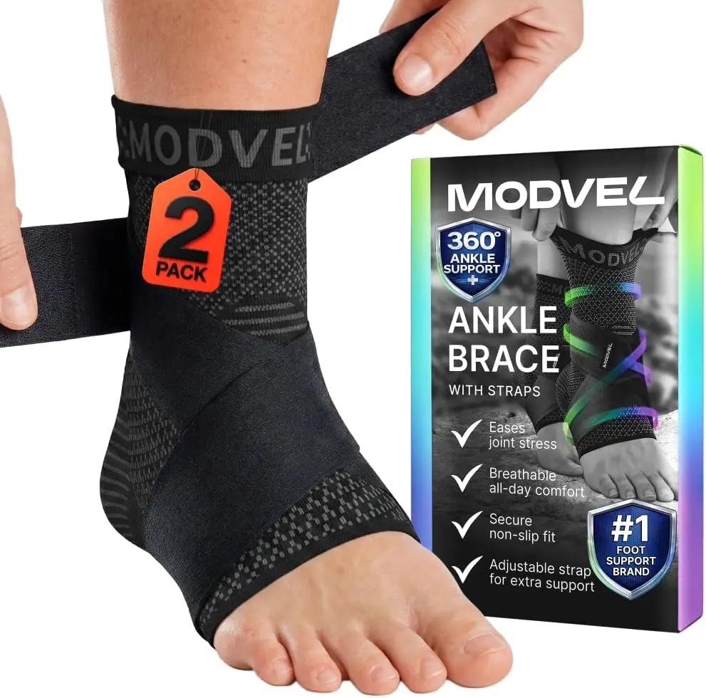 Modvel Ankle Brace for Women, Ankle Brace for Men, Ankle Support Compression Socks Foot Support Wrap, Sprained Ankle Sleeve, Achilles Tendonitis Brace, Plantar Fasciitis Relief, Foot Pain, Swelling OEKO-TEX STANDARD 100