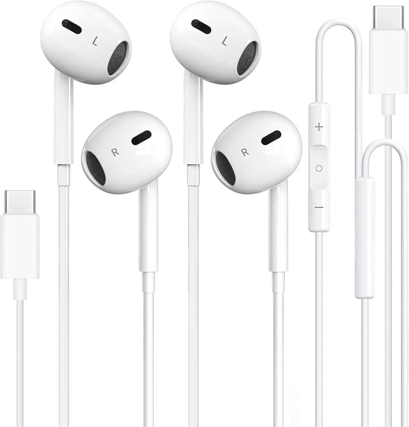 2 Pack-USB C Headphones Wired for iPhone 17/16, Type C Earbuds with Microphone &amp; Remote Noise Cancelling Earphones for iPhone 16/15 Pro Max, iPad, Galaxy S23/S22/S21/S20, Pixel 7/6/5/4