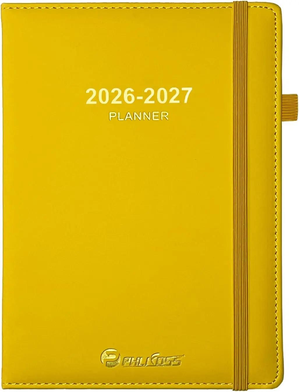 Daily Planner 2026-2027, Academic Calendar(July 2026 - June 2027) - One Page Per Day, Daily Monthly Agenda, 5.7" x 8.3" Appointment Book with Hourly Schedule and Monthly Tabs (Yellow)