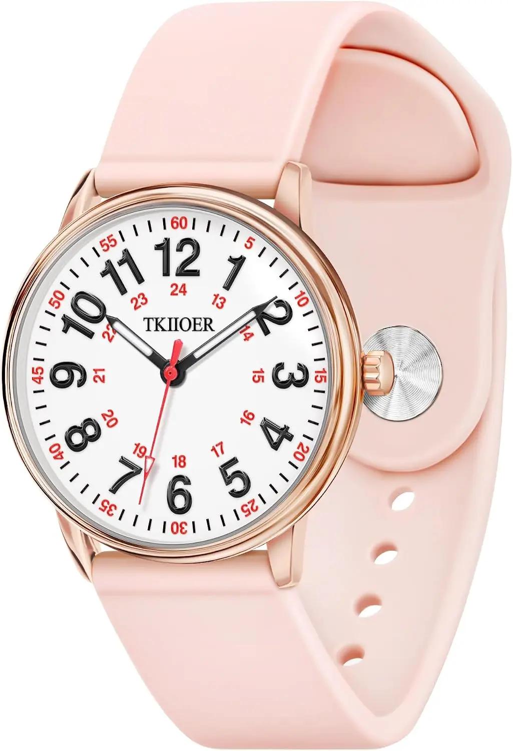 TKIIOER Nurse Watch for Nurse Medical Professionals Students Women Men, 50M Waterproof 12/24 Hour Military Time Luminous Easy Read Dial, Second Hand Watch for Nursing
