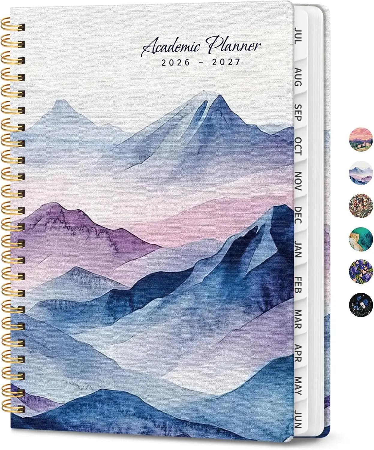 Planner 2026-2027, Monthly and Weekly Academic Planner July 2026 - June 2027, Hardcover Student Teacher Planning Agenda Calendar Book with Tabs, Perfect for Office School Supplies, A5 (6.3" x 8.5") - Distant Peaks The Forest Stewardship Cou