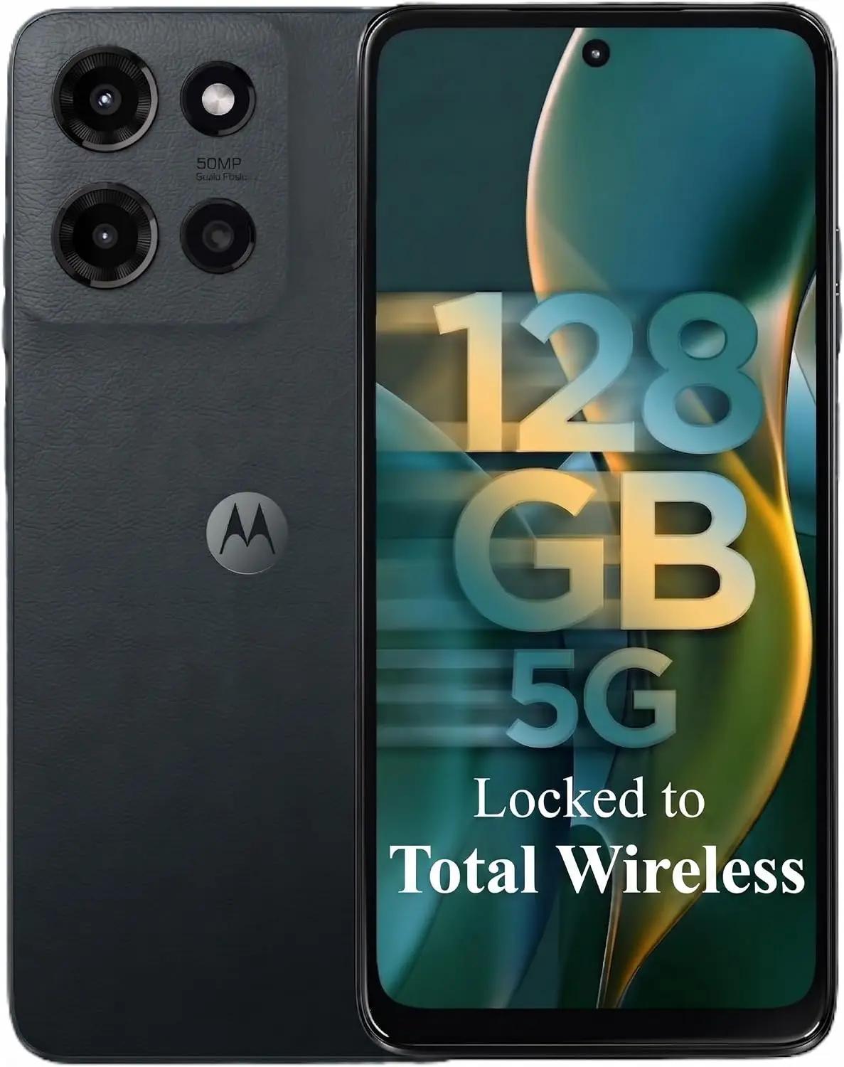 total wireless Motorola Moto G 2025, 128GB, 5G, 50MP Camera System, 6.7" 120Hz Display, 5000mAh Battery, Unlocked Smartphone, Locked to Gray