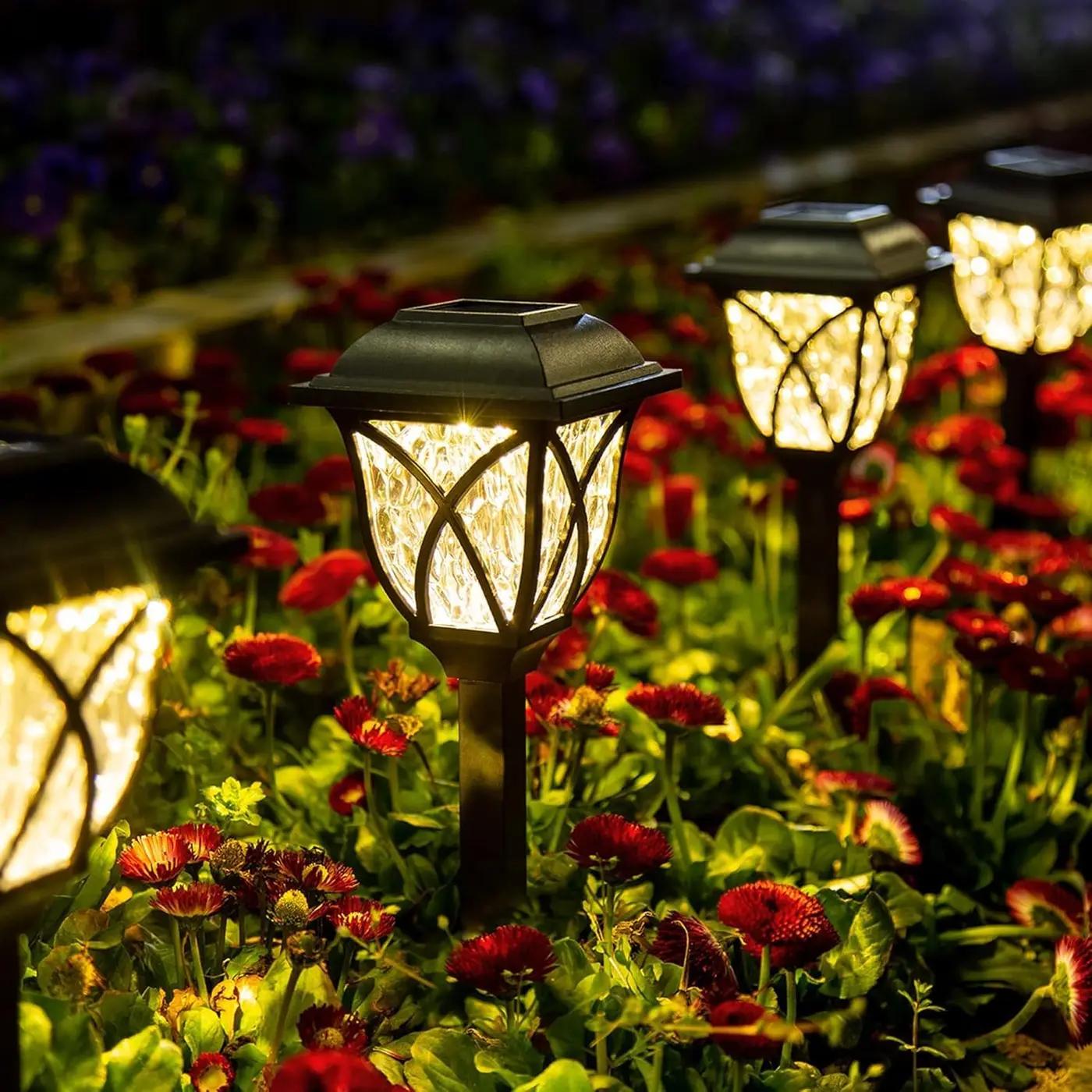 GIGALUMI 6 Pack Solar Lights Outdoor Waterproof, LED Solar Garden Lights, Outdoor Decorations, Garden Decor for Yard, Patio, Landscape, Planter, Walkway (Warm White) ClimatePartner certified
