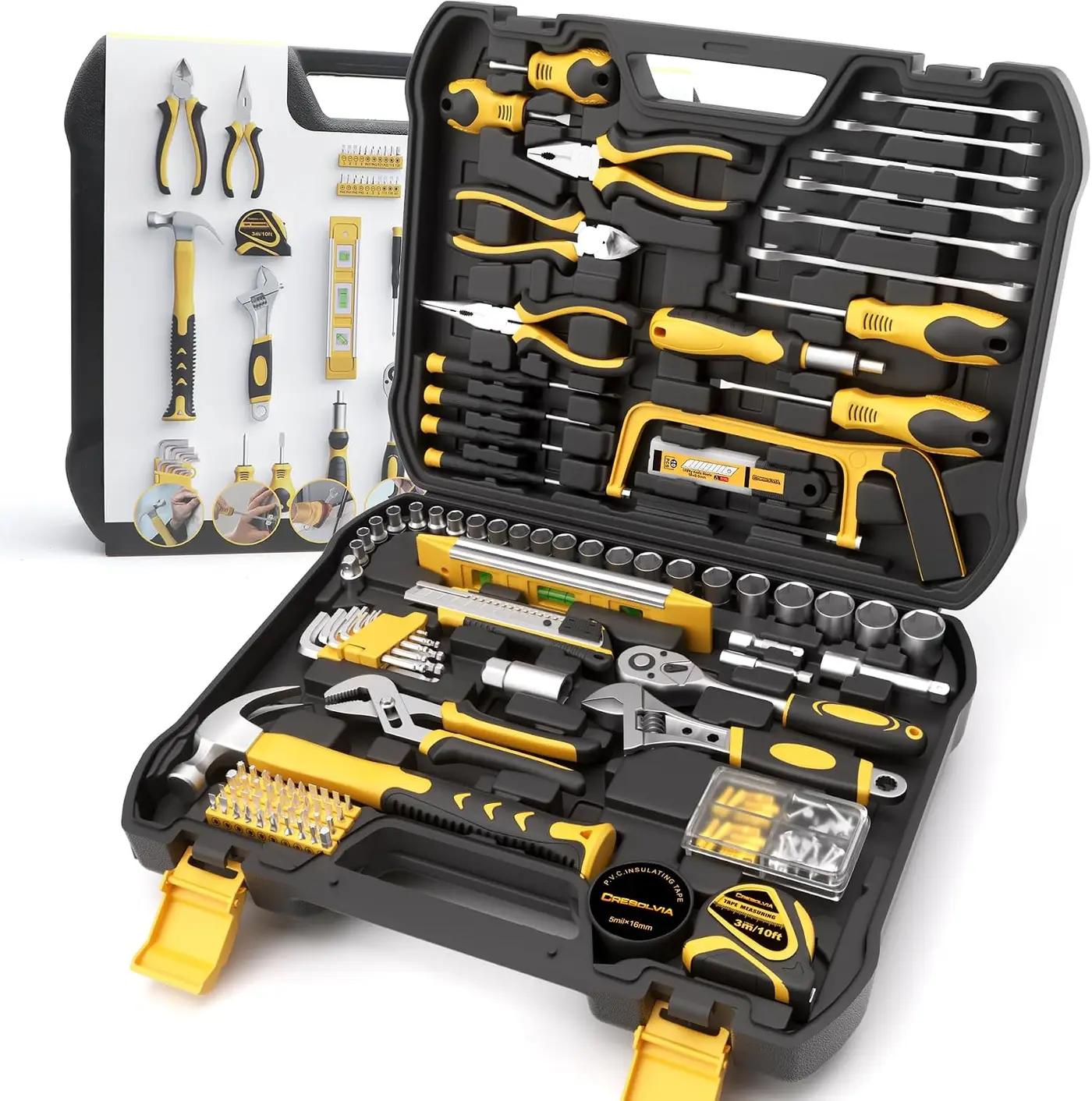 199 Piece Tool Kit for Home,General Household/Auto Repair Tool Set,Basic Hand Tool Kit with Socket Wrench,Tool Box Case for Men,Perfect for Diyer Handyman Homeowner