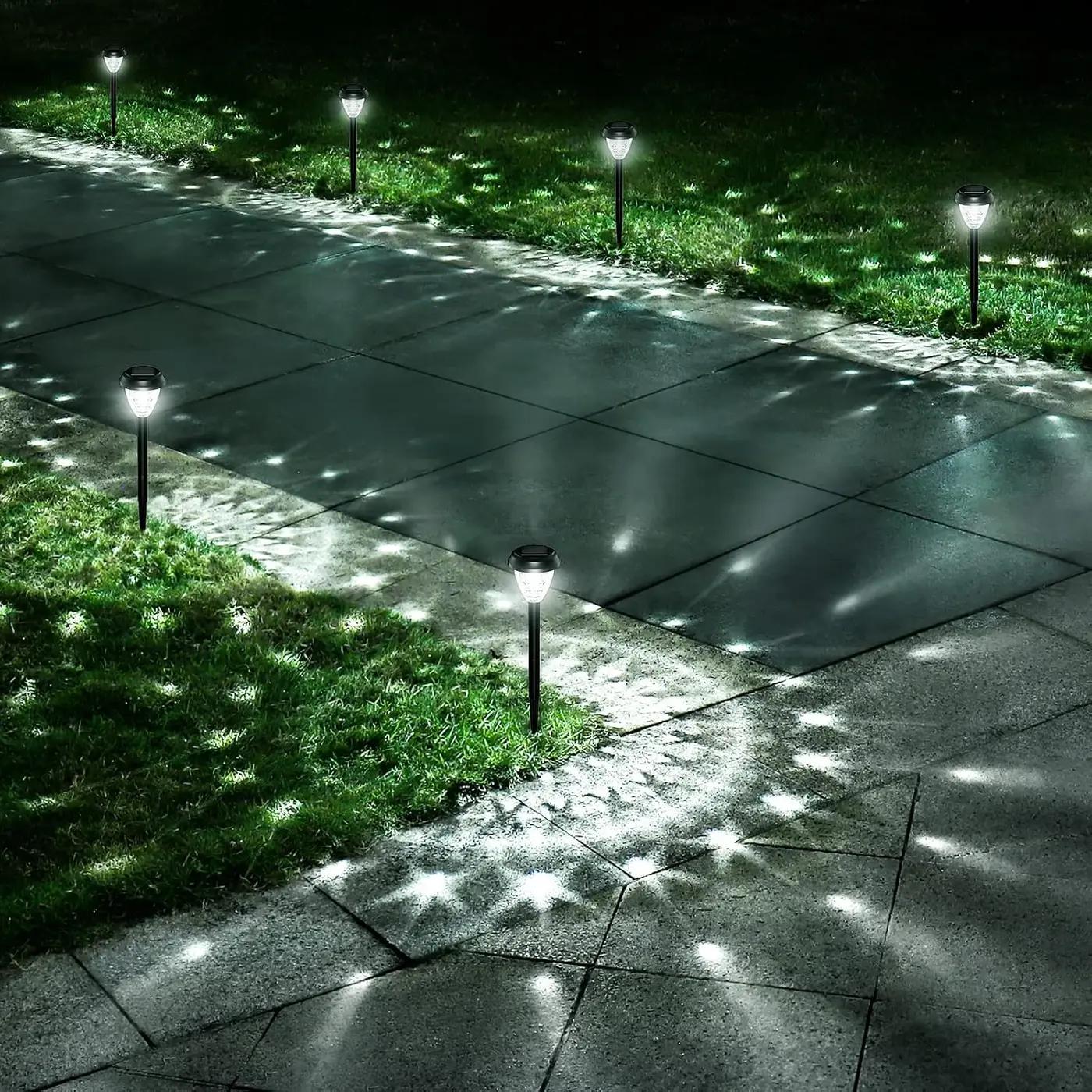 URAGO Super Bright Solar Lights Outdoor Waterproof-10 Pack, Dusk to Dawn Up to 12 Hrs Solar Powered Outdoor Pathway Garden Lights Auto On/Off, LED Landscape Lighting Decorative for Walkway Patio Yard