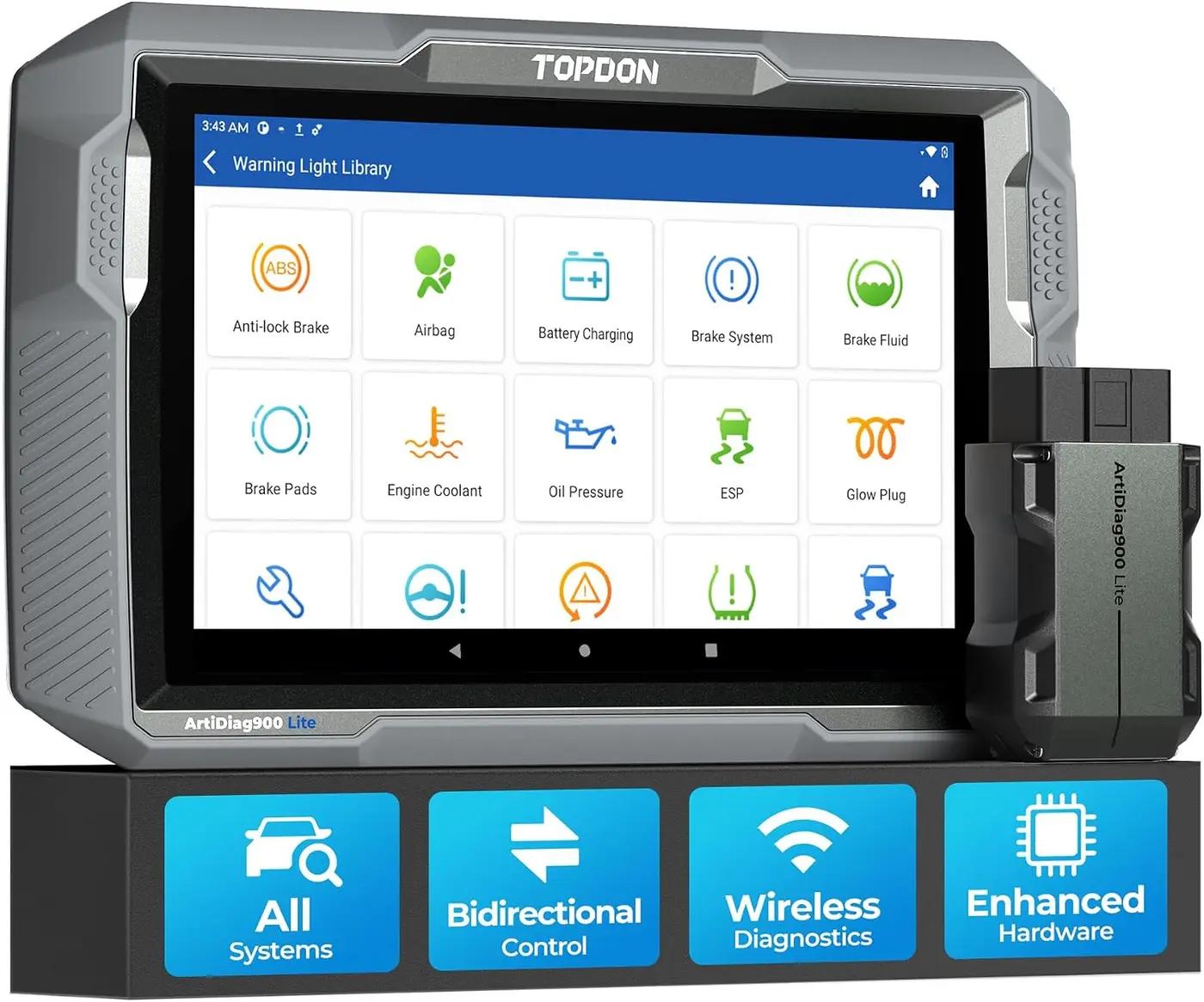 TOPDON Bidirectional Scan Tool, 2026 New ArtiDiag900 Lite Automotive Diagnostic Tool for Full System, Scanner for Car with Active Test, 8 Reset, Wireless OBD2 Scanner Diagnostic Tool for All Vehicles Recycled Claim Standard Blended