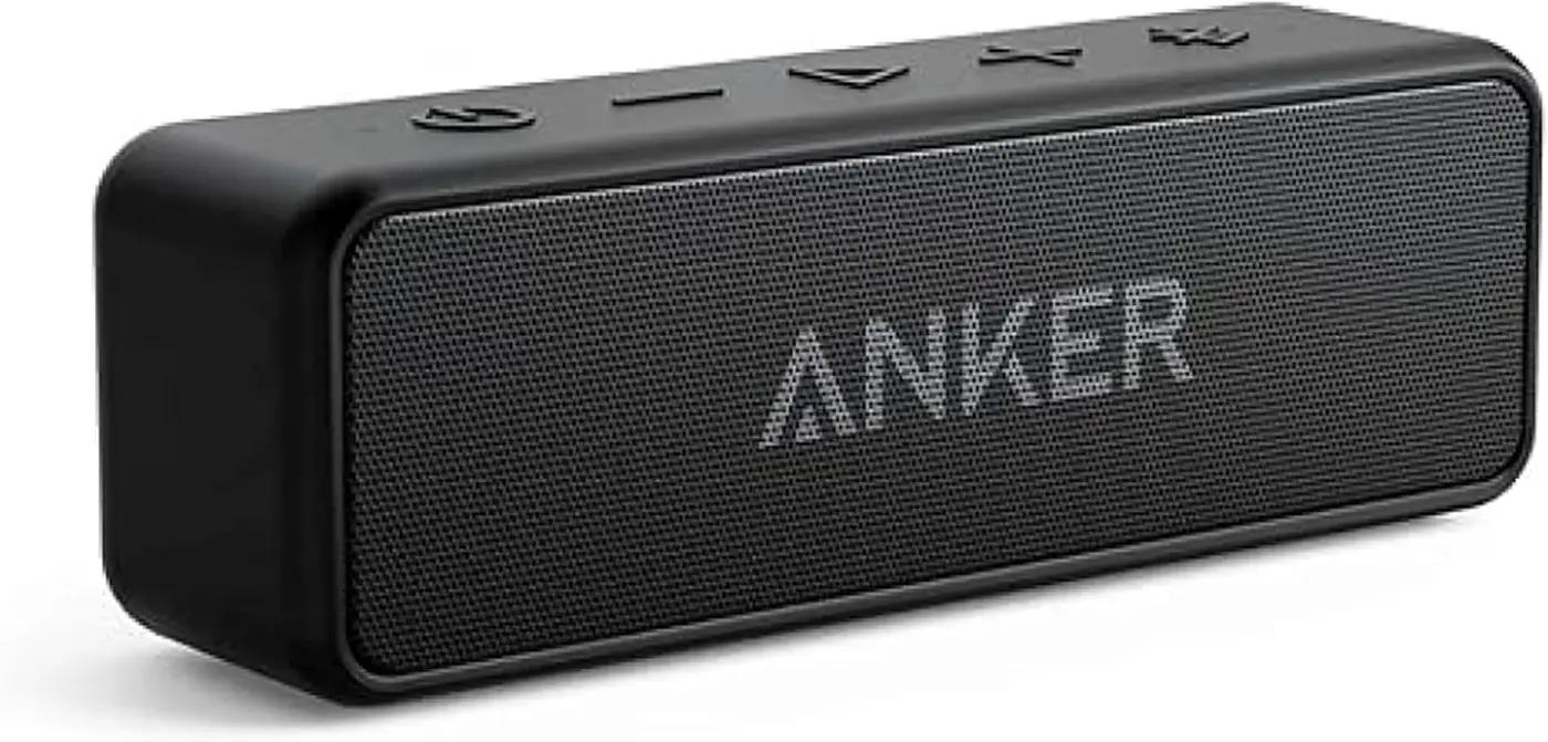Anker Soundcore 2 Portable Bluetooth Speaker with Stereo Sound, Bluetooth 5, Bassup, IPX7 Waterproof, 24-Hour Playtime, Wireless, Speaker for Home, Outdoors, Travel ClimatePartner certified