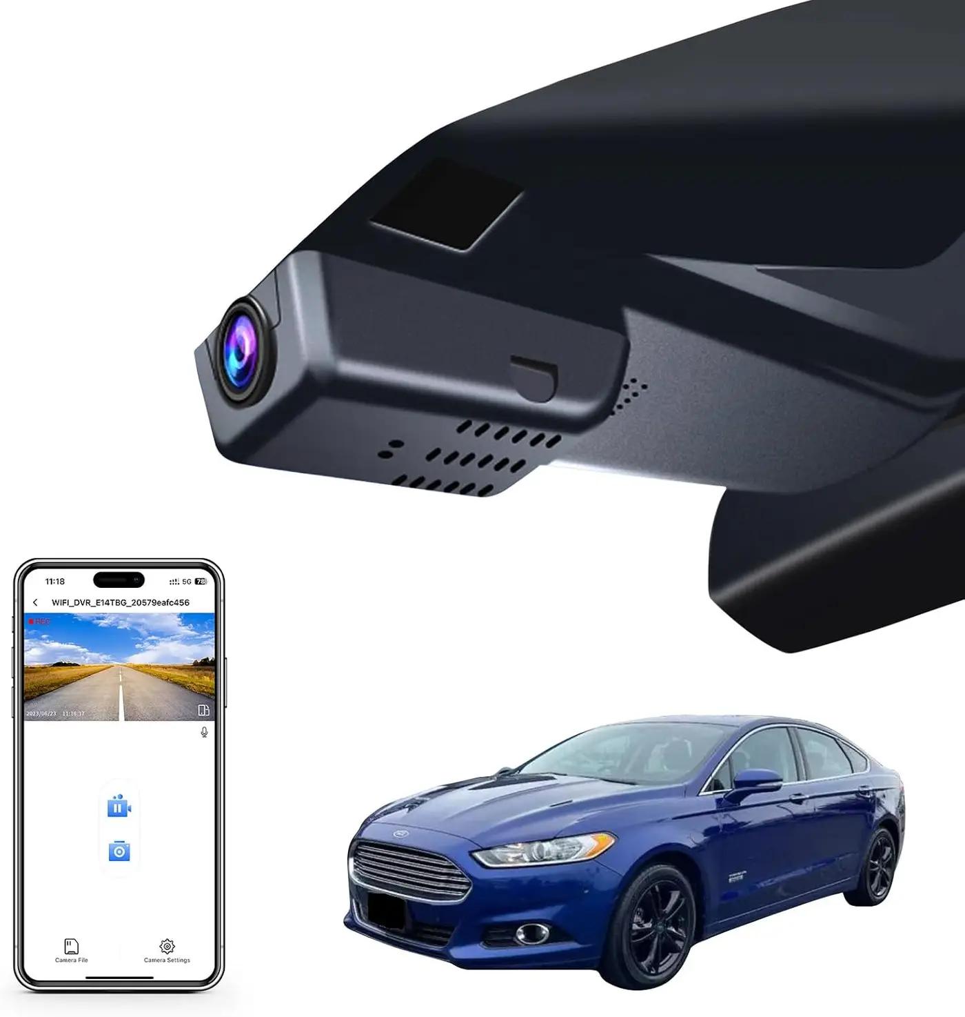 Mangoal 4K Dash Cam fit for Ford Fusion 2013-2020 Gen2, S SE SEL Titanium Accessories, UHD 2160P Video, WiFi &amp; App, G-Sensor, Loop Recording, Easy to Install, 64GB Card Global Recycled Standard