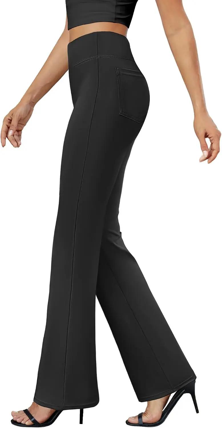 DLOODA Womens Bootcut Dress Pants Business Casual Work Pants with Pockets High Waist Stretchy Trousers Pull On Office Slacks OEKO-TEX STANDARD 100