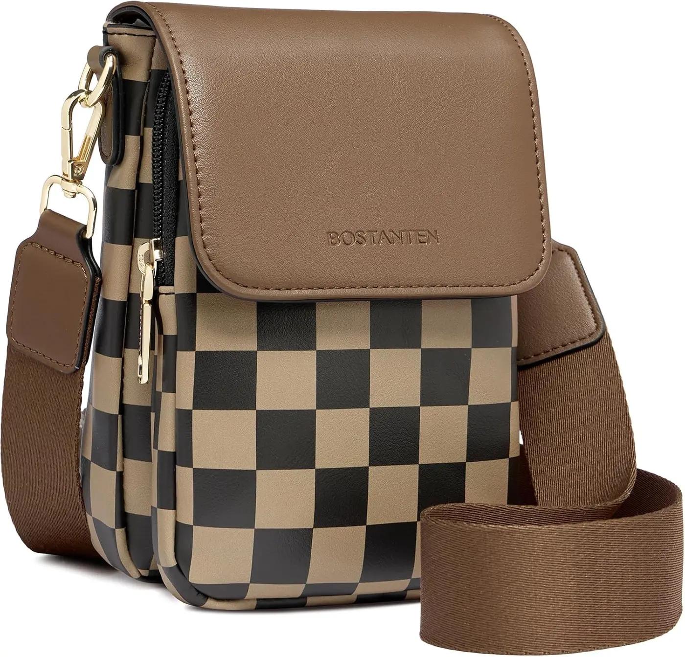 BOSTANTEN Small Crossbody Bags for Women Cell Phone Purse Leather Wallet Handbags with Card Slots Global Recycled Standard