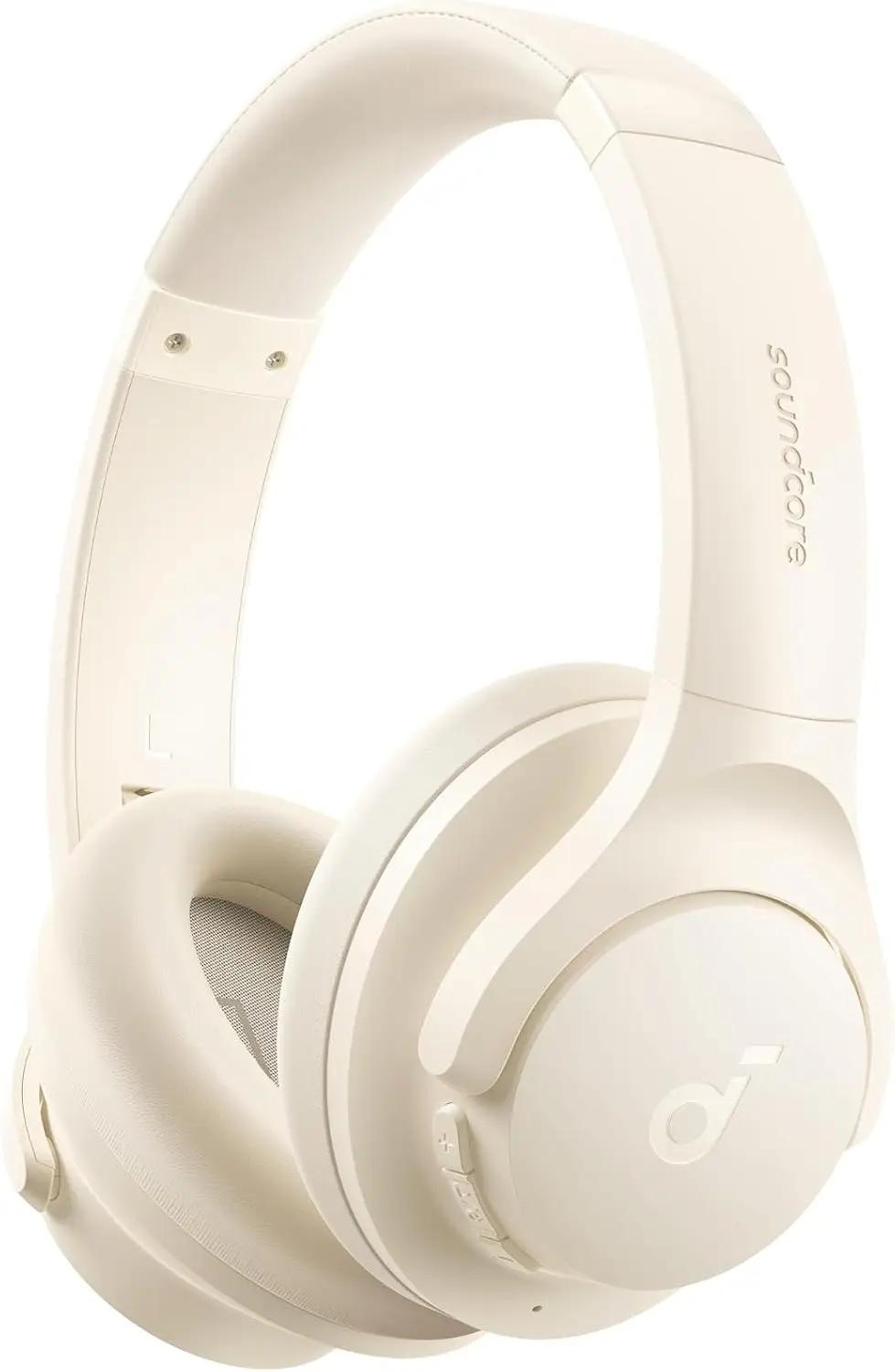 Soundcore by Anker Q20i Hybrid Active Noise Cancelling Headphones, Wireless Over-Ear Bluetooth, 40H Long ANC Playtime, Hi-Res Audio, Big Bass, Customize via an App, Transparency Mode (White) TCO Certified