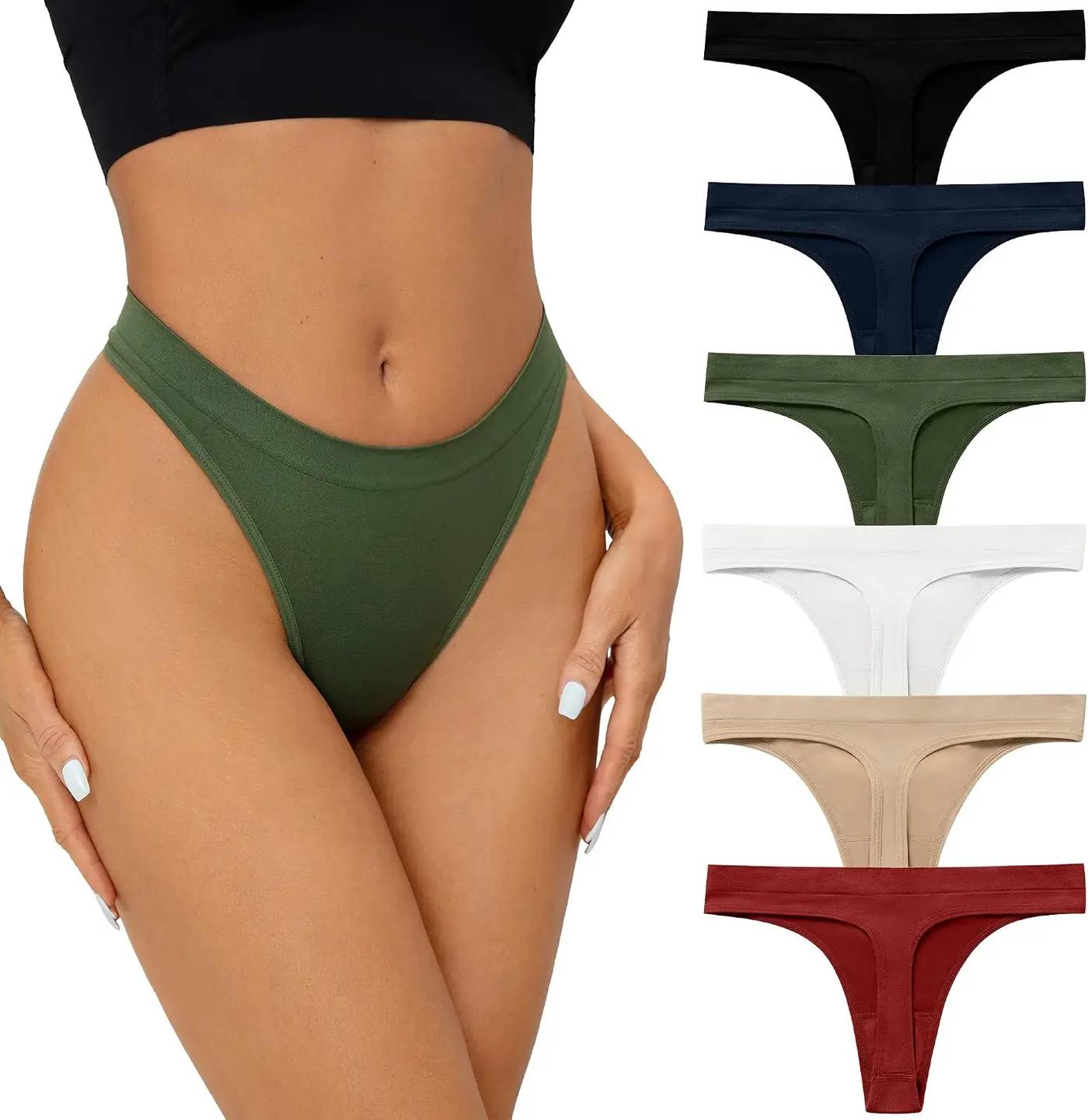 SHARICCA Seamless Thongs for Women Sexy Breathable No Show Thong…