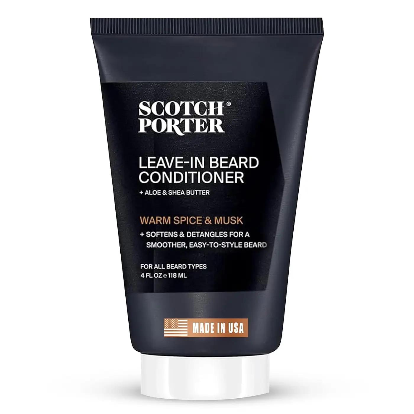 Scotch Porter Restorative Leave-In Beard Conditioner – Deep Conditioning Softener with Lightweight Feel, Reduces Frizz &amp; Provides Long-lasting Hydration &amp; Shine to Dull, Dry, Coarse Beards – 4 oz.