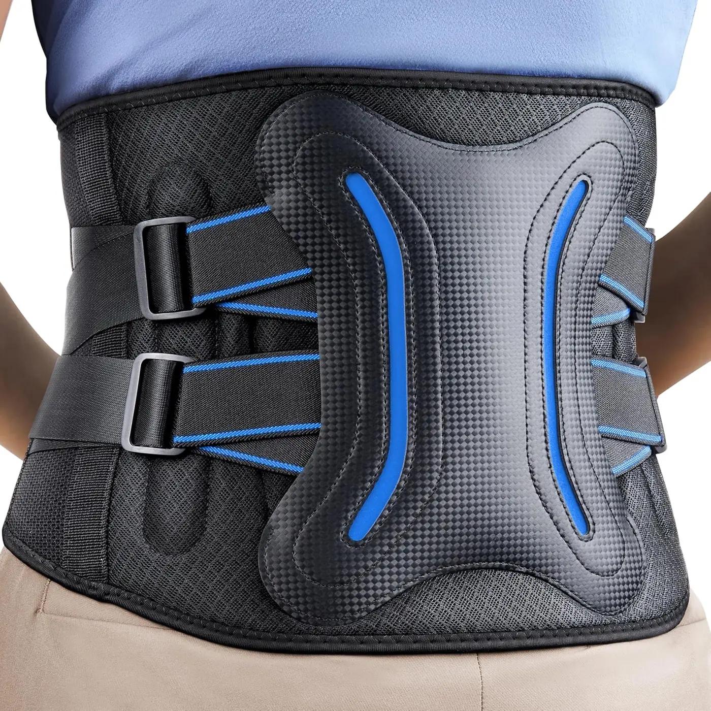 FEATOL Lower Back Brace with 5 Reinforced Stays for Women and Men, Adjustable Snug-Fit Lumbar Support Belt for Work, Size M, Waist 28.5"-34.3"