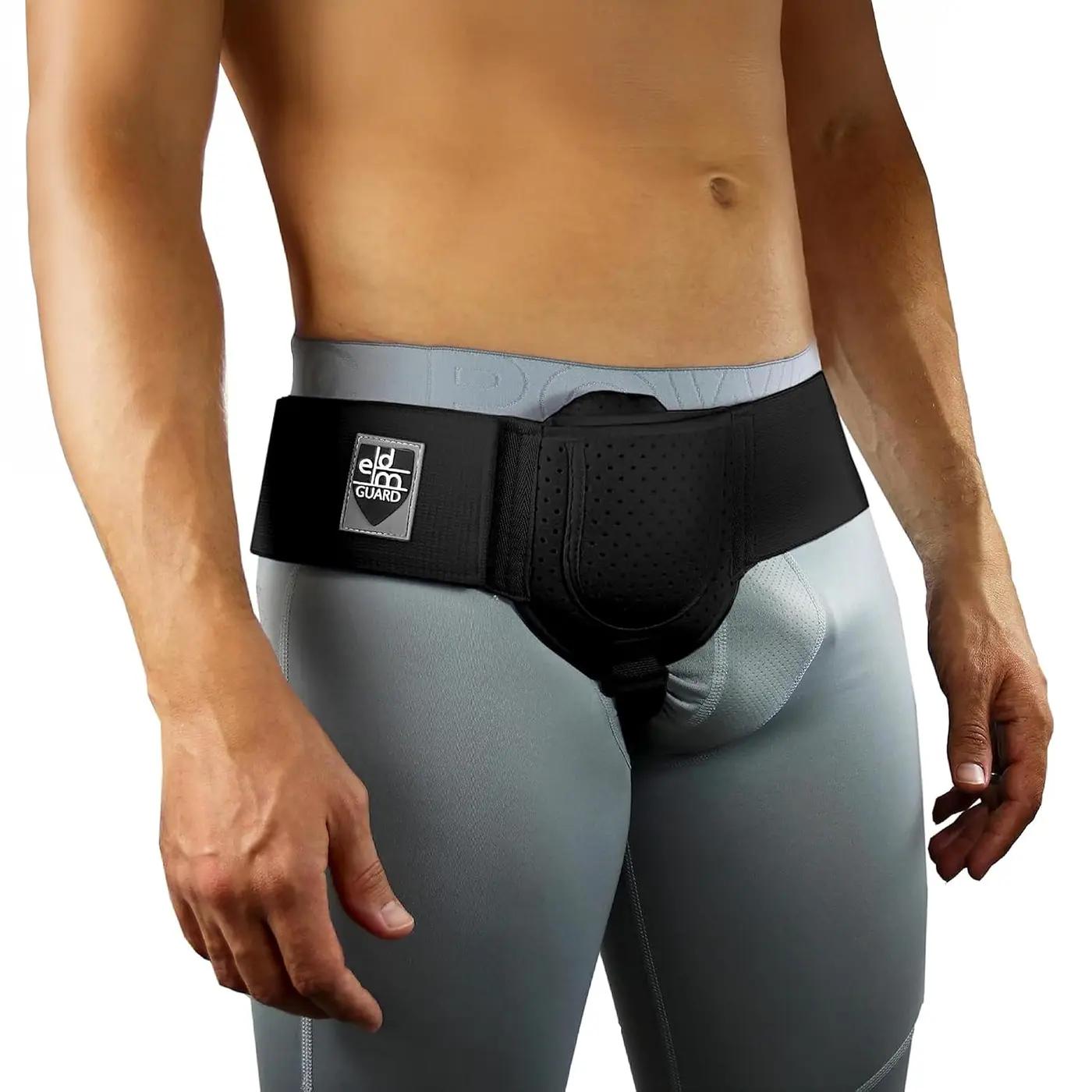 Everyday Medical Inguinal Hernia Support Belt for Men I Fits Left or Right Side I Post Surgery Men and Womens Hernia Support Truss for Inguinal, Groin Hernias I Adjustable Waist Strap I Black, S/M