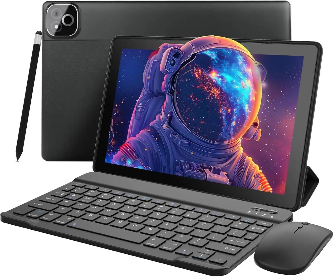 Android 16 Tablet, Octa-Core, 34GB+128GB+1TB Expandable, Gemini AI, 6000mAh Battery, Dual Camera, WiFi 6+BT5.4, Widevine L1 GMS, 10.1 Inch Tablet with Case, Keyboard, Mouse, Stylus