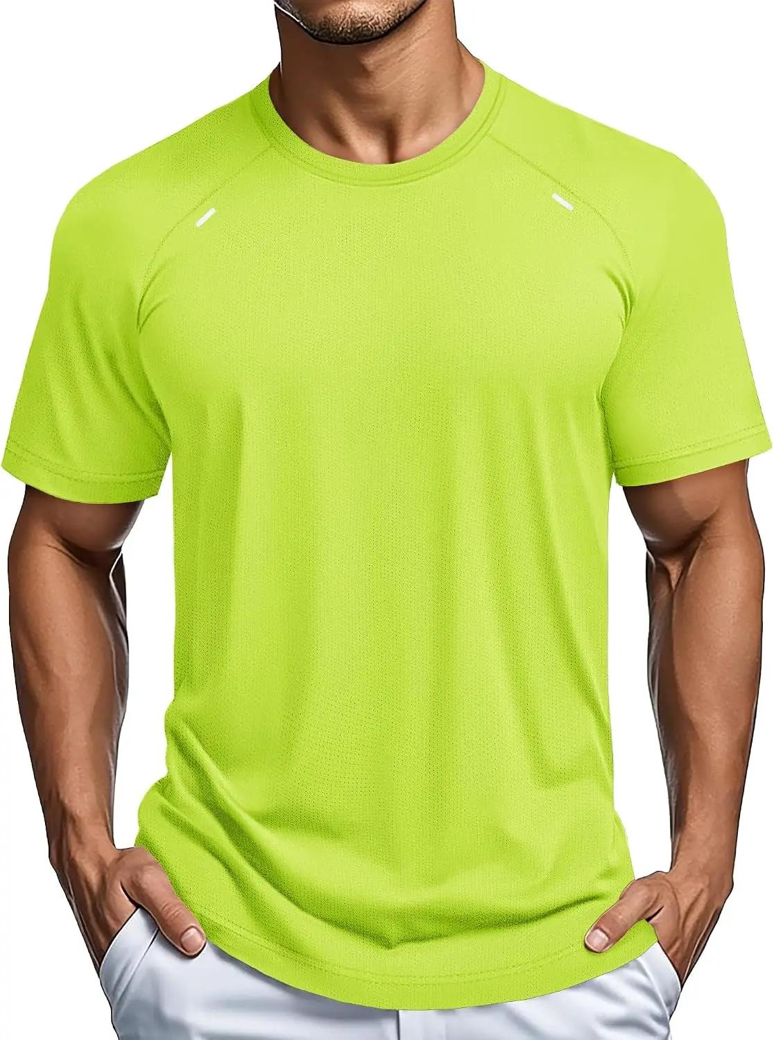 MAGCOMSEN Men's Dry Fit Shirts Mesh Short Sleeve Athletic Lightweight Workout Performance Hiking Shirt
