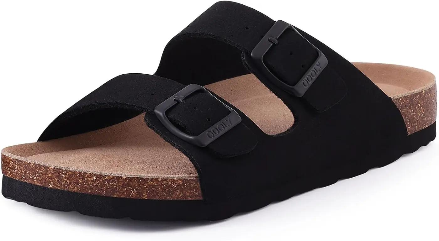 ODOLY Unisex Cork Footbed Slide Sandal