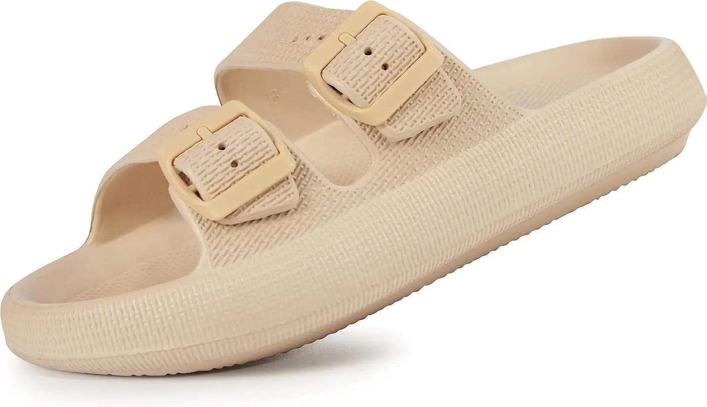 Weweya Sandals for Women and Men - Pillow Slippers - Double Buckle…