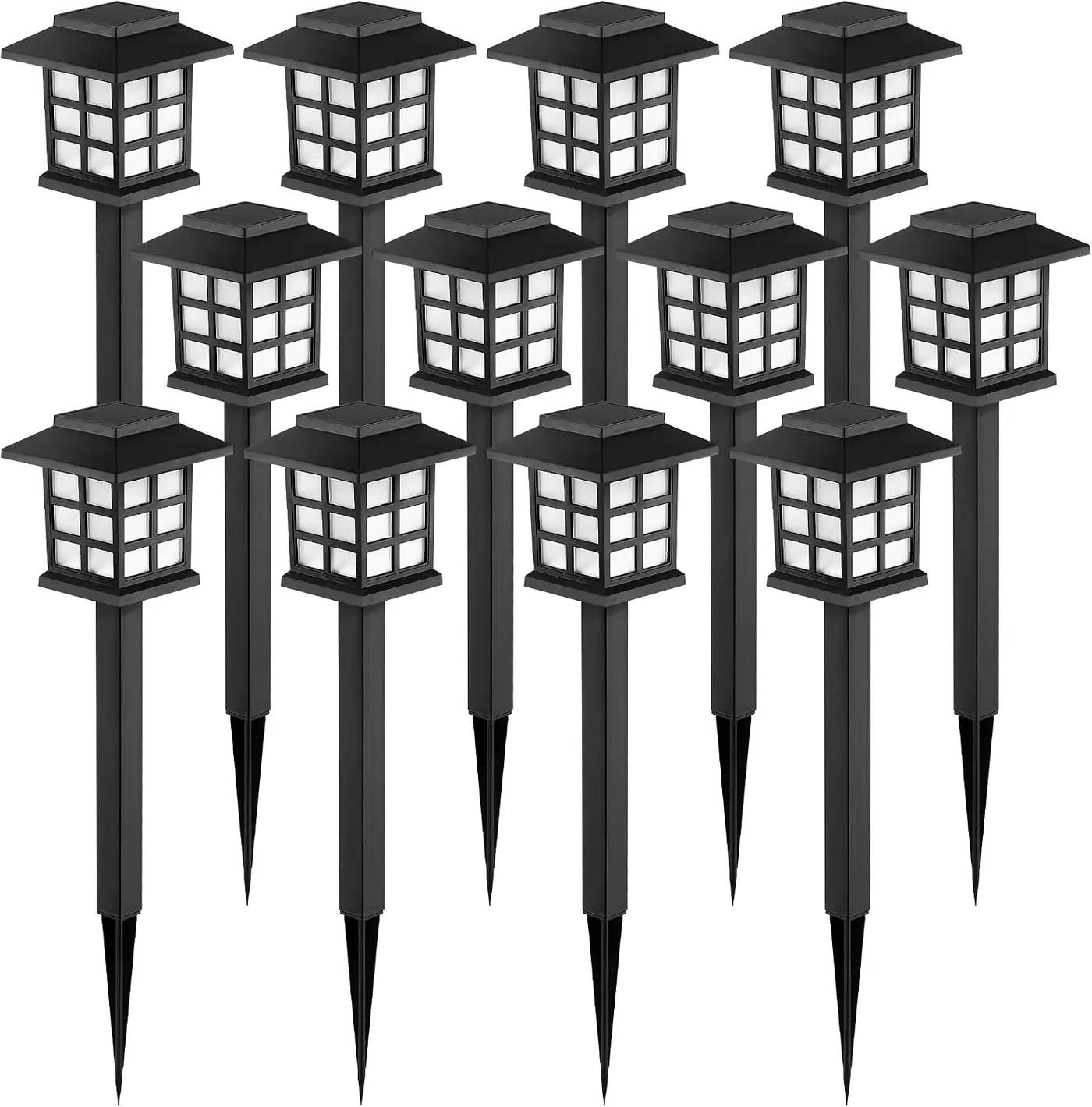 GIGALUMI Solar Outdoor Lights,12 Pack LED Solar Lights Outdoor Waterproof, Solar Walkway Lights Maintain 10 Hours of Lighting for Your Garden, Landscape, Path, Yard, Patio, Driveway ClimatePartner certified