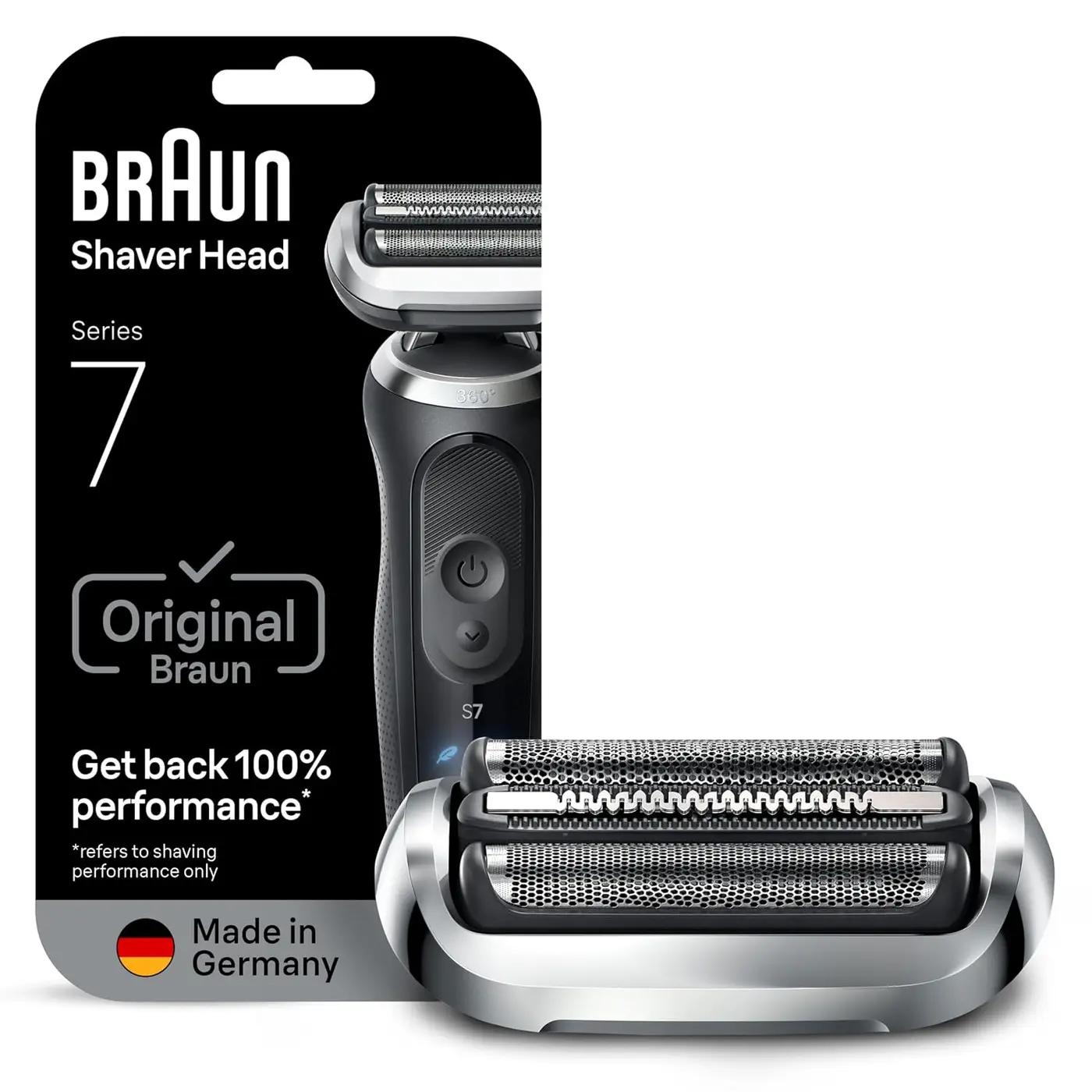 Braun Series 7 Electric Shaver Replacement Head, Easily Attach Your Shaver Head for a Shave as efficient as Day one, Compatible with New Generation Series 7 Shavers, 74S, Silver GreenCircle Certified: Certified Energy Savings